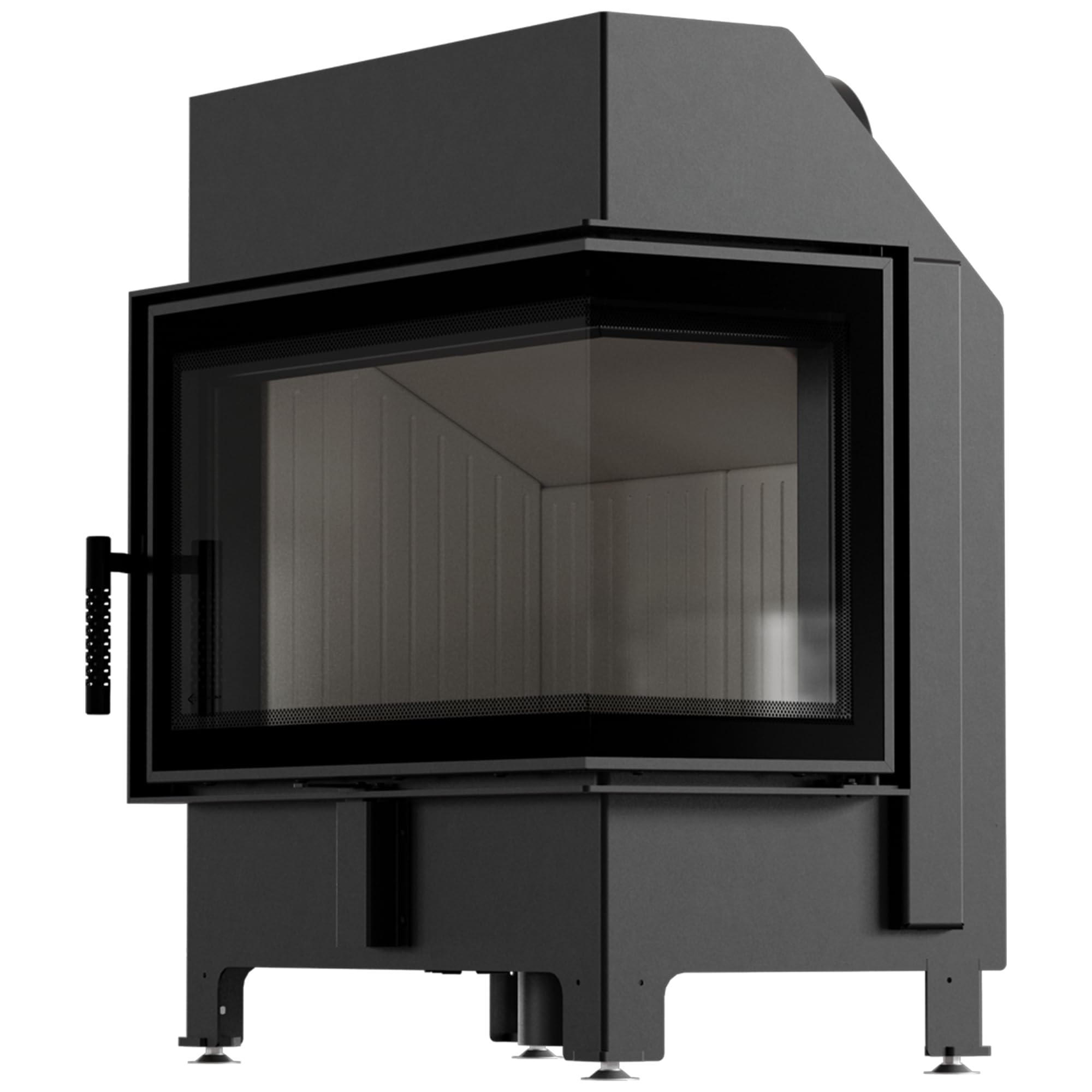 KRATKI Inserto per camino in acciaio a legna ZIBI 9,9 kW Ø180 destro A+ ECO | Acciaio nero, efficienza 86%, classe A+. Ecodesign, BImSchV 2, Flamme Verte 7; per recupero calore.; combustione efficiente