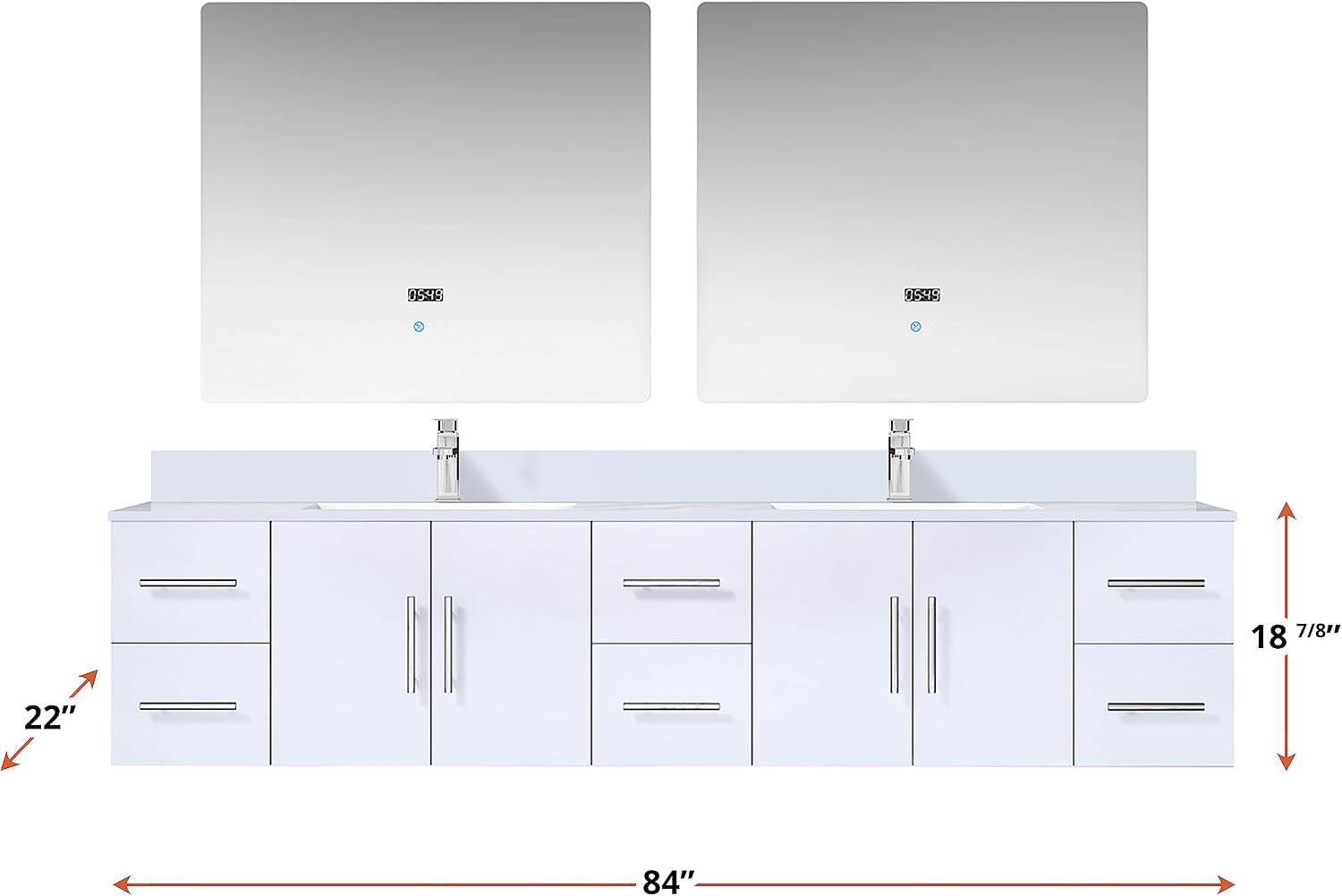 Geneva Navy Blue Bath Vanity Set with Faucet Cultured Marble/84-Double