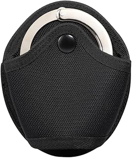 FINPAC Handcuff Holster Case, Flap & Open Top Tactical Handcuff Pouch for Hinged & Chain Handcuffs Molle Single Handcuff Pouch for Molle Vest, Belt Attachment - FINPAC
