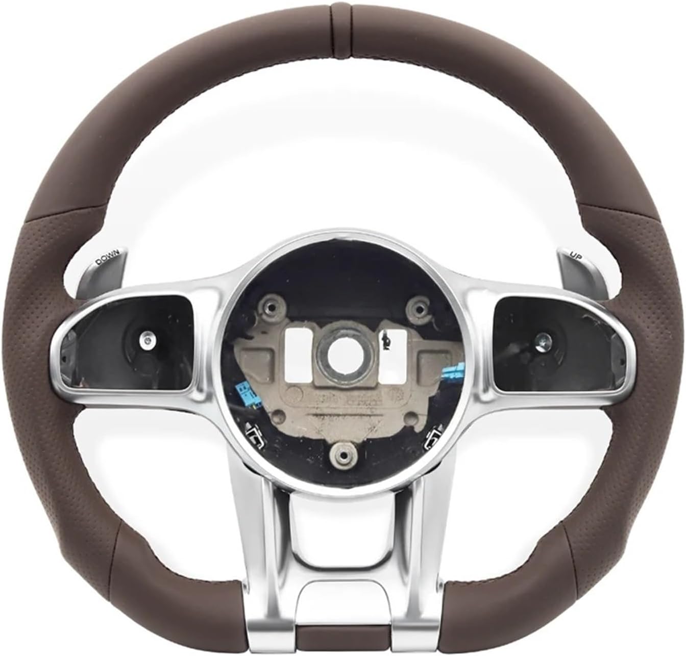 Car Nappa Leather Steering Wheel Compatible For Benz AMG GLE W167 W177 W204 W206 A35 E53 Cla45 300d 2020-2025 Car Accessories(Style 05)