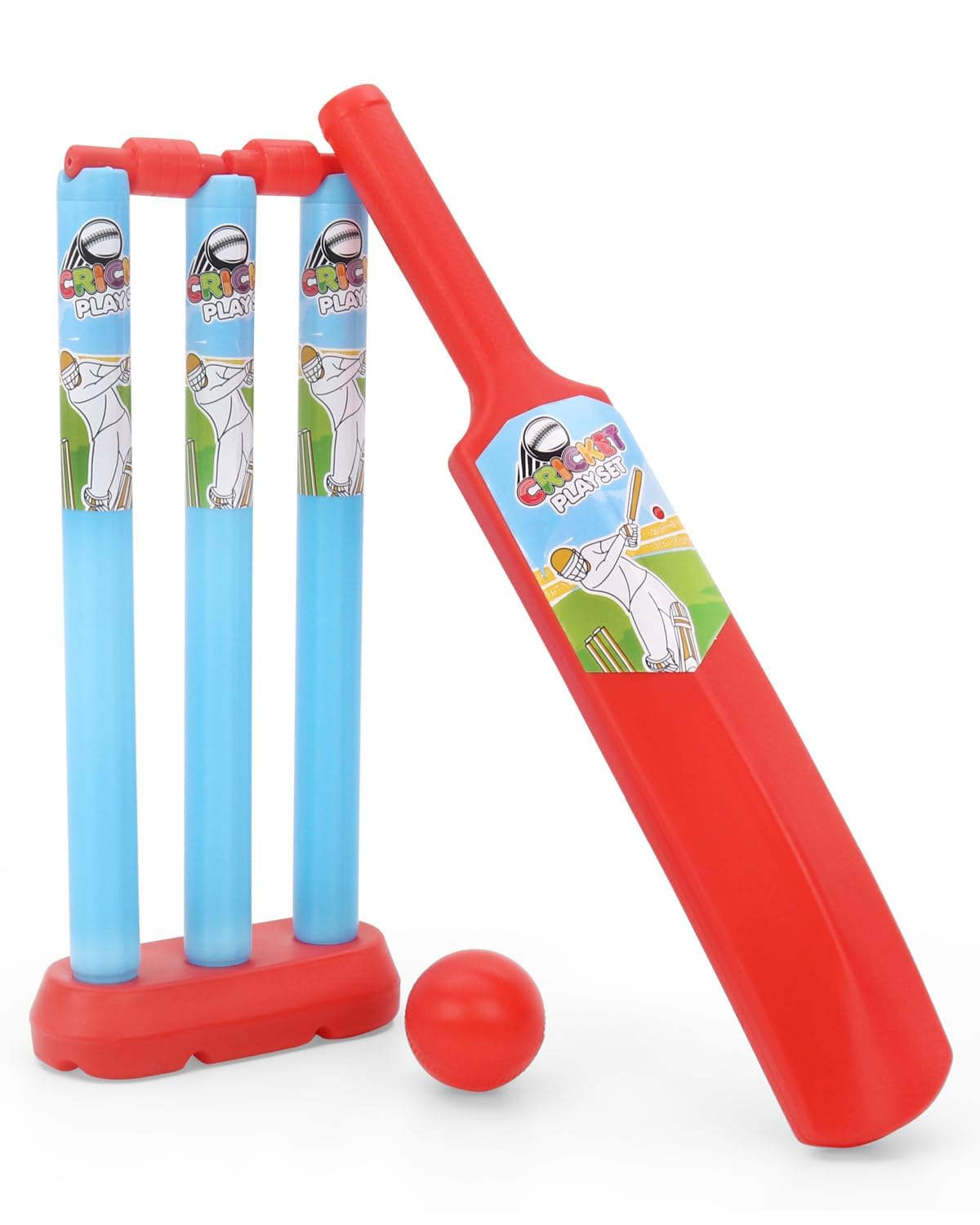 RUMQOL Junior Cricket Set for Kids 2+ Years | Bat, Ball, Stumps, Bails & Holder | Plastic 20-20 Cricket Kit Toy for Boys & Girls | Birthday Gift-picture-25