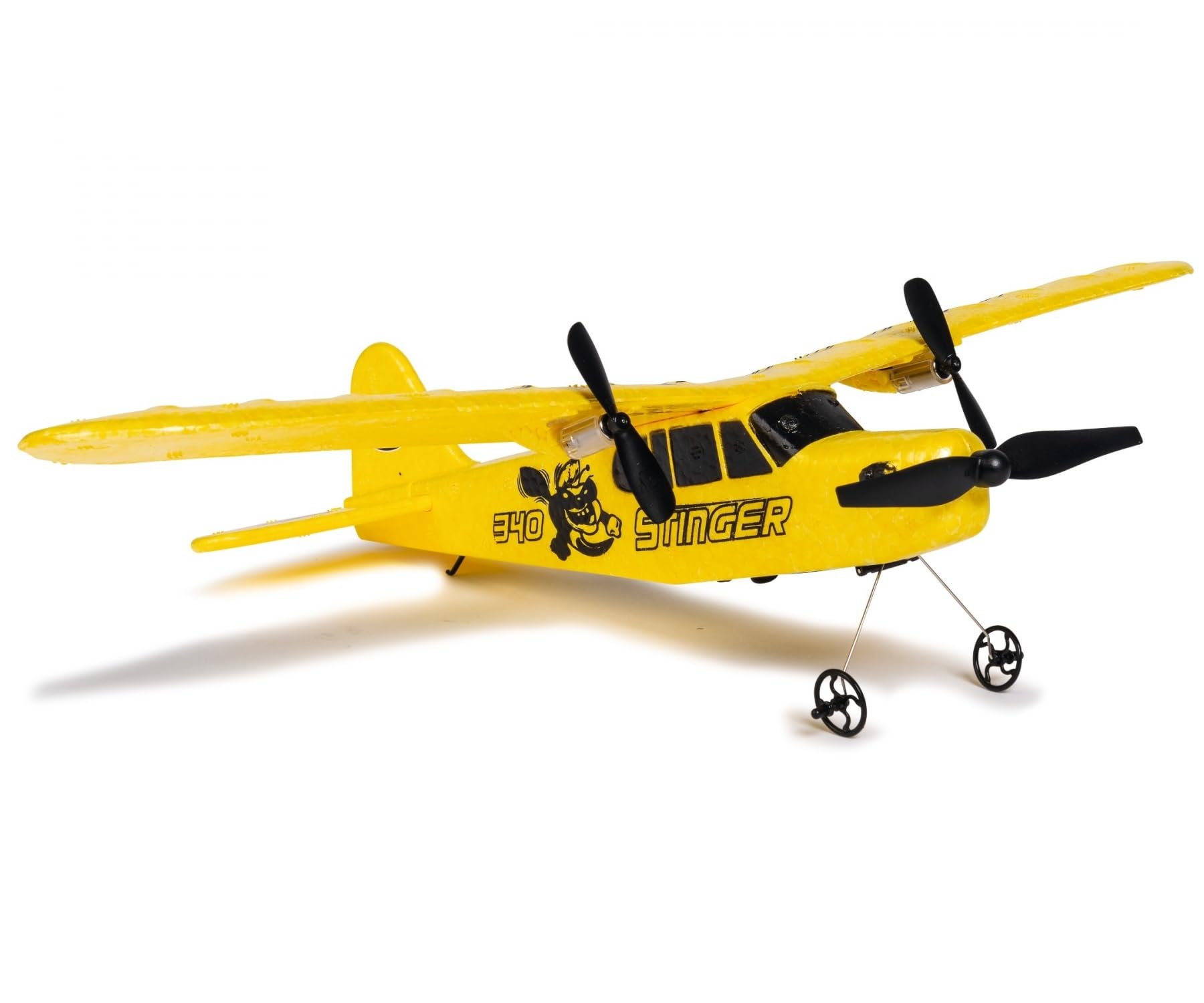 Carson 500505029 Stinger 340 2.4G 100% RTF - zdalnie sterowany model samolotu, samolot RC, solidny model RTF (Ready to Fly) dla początkujących, z bateriami i pilotem, żółty