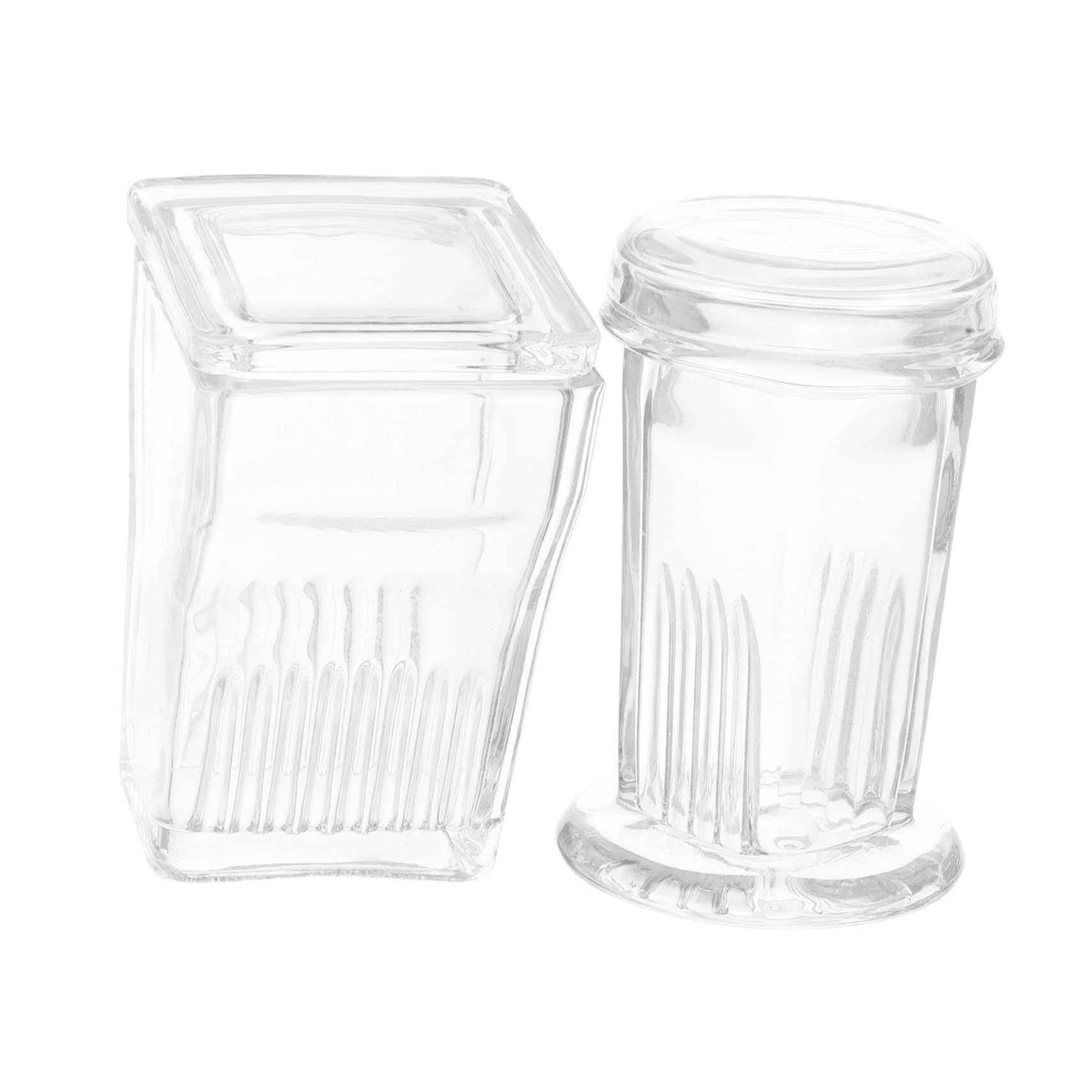 STOBAZA Set 2 Pezzi Barattoli in Vetro per Colorazione Vetrini da Laboratorio con Coperchio Trasparente Capacità 5 e 9 Vetrini Design Verticale per Chimica e Biologia