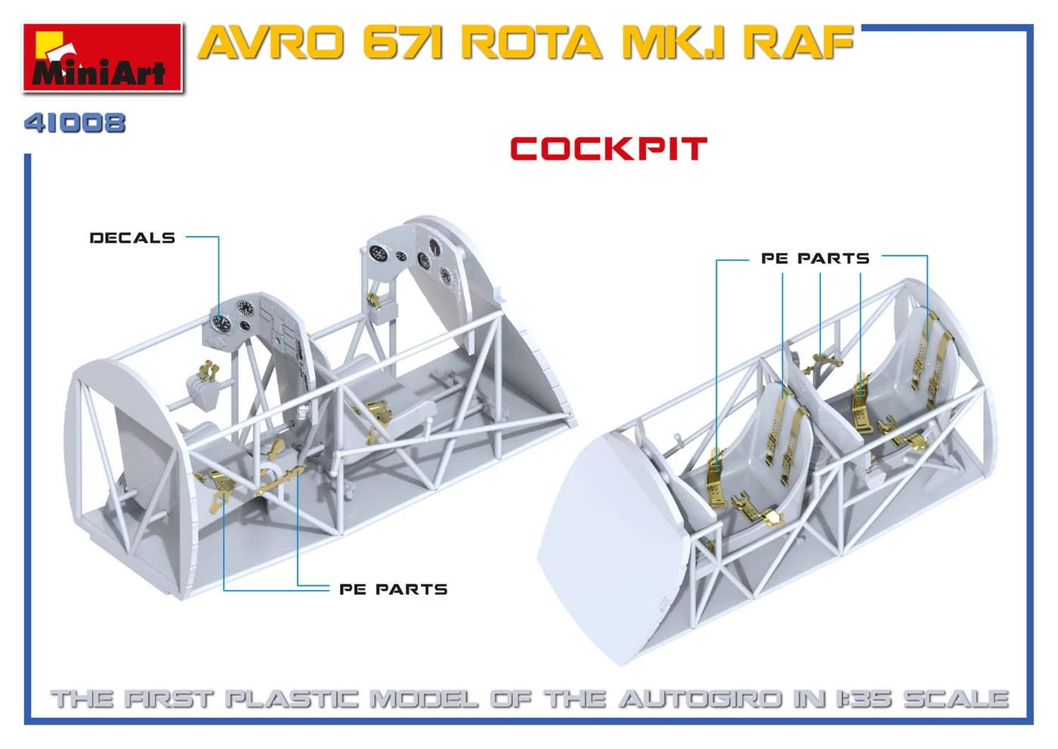 Miniart MA41008 Modellino Veicolo da Guerra In Plastica da Montare, Avro 671 Rota Mk.I Raf, Scala 1:35