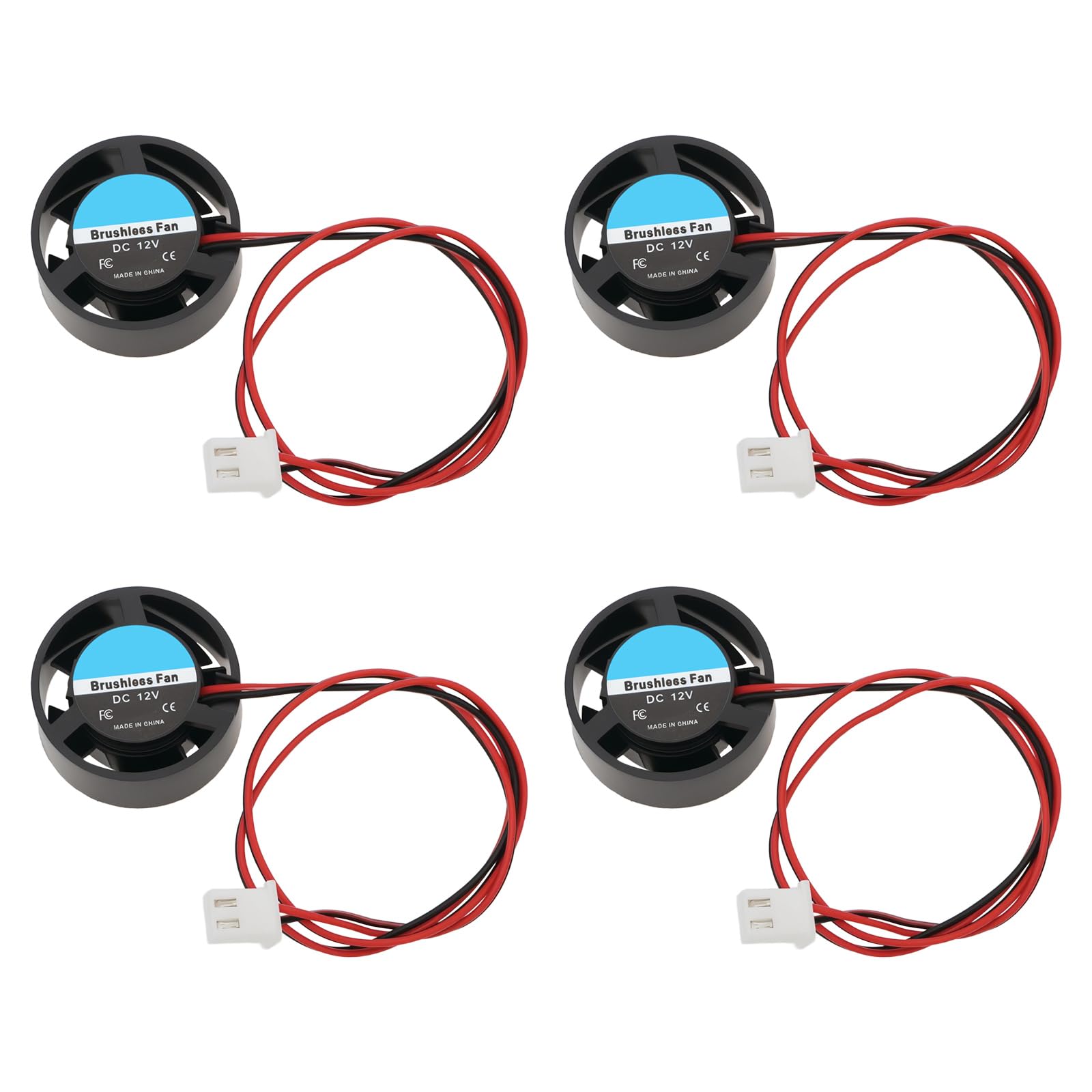 EMSea 4 mini ventole di raffreddamento senza spazzole 2510, 9 V-14,4 V, rotonde DC2510, silenziose, grandi ventole per computer portatili e console di gioco (25,7 x 10,1 mm)