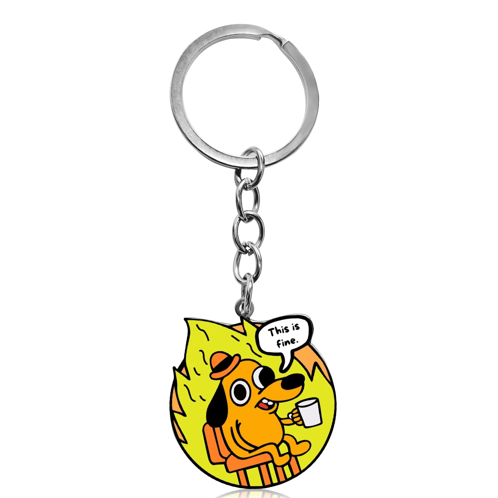 Aureliayue Funny Jellyfish Keychain for Men & Women, Durable Key Ring for Car Bag Keys, Cute Quirky Gift for Socially Awkward