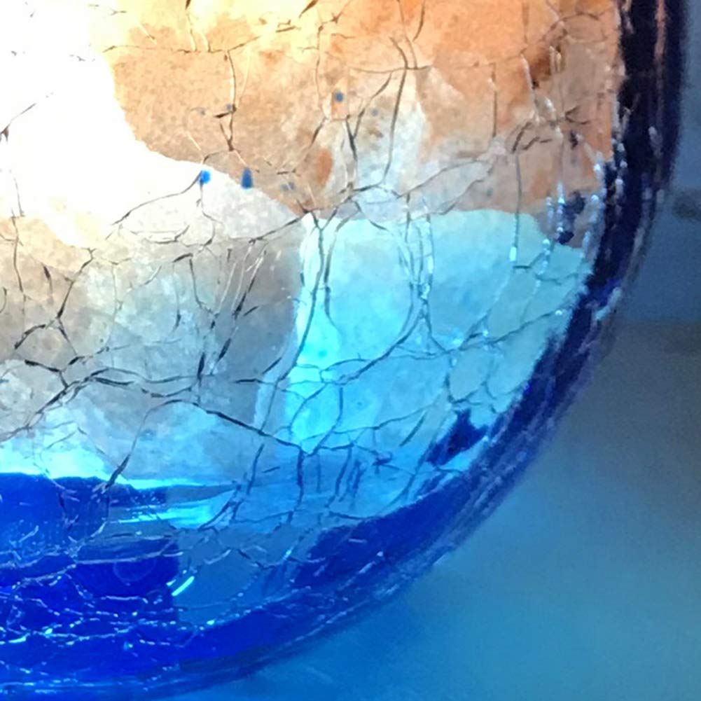Lámpara De Sal Volcánica del Himalaya, Pantalla De Cristal Redonda, Alimentada por USB, Luz Creativa para La Noche Junto A La Cama, 15 × 15 × 12 Cm