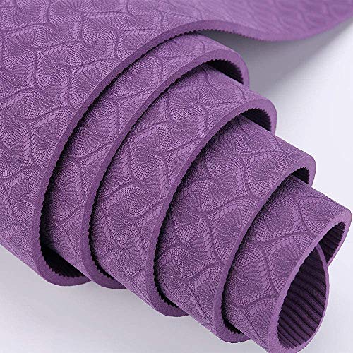 Tapete Yoga TPE 6mm Linhas Corporais Roxo