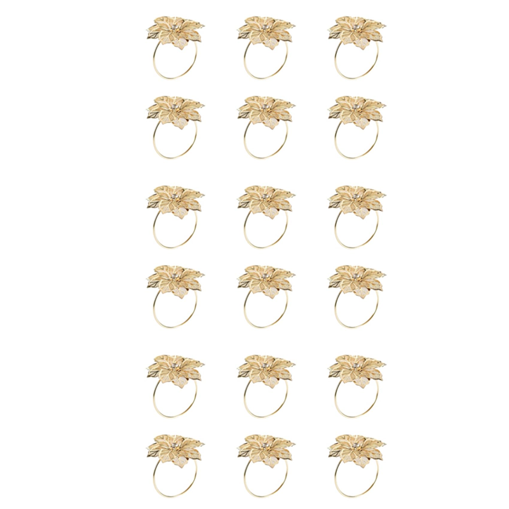 Hndhbfgrt 18Pack Napkin Rings, Gold Napkin Rings Buckles for Table Decorations, Wedding, Dinner,Party, DIY Decoration,Gold
