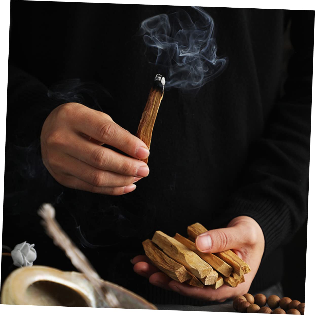 Amosfun 4 Sets Natürliches Räuchergefäß-zubehör Holz-räucherstäbchen Multifunktionale Räucherstäbchen Für Zuhause 5 Stück * 4