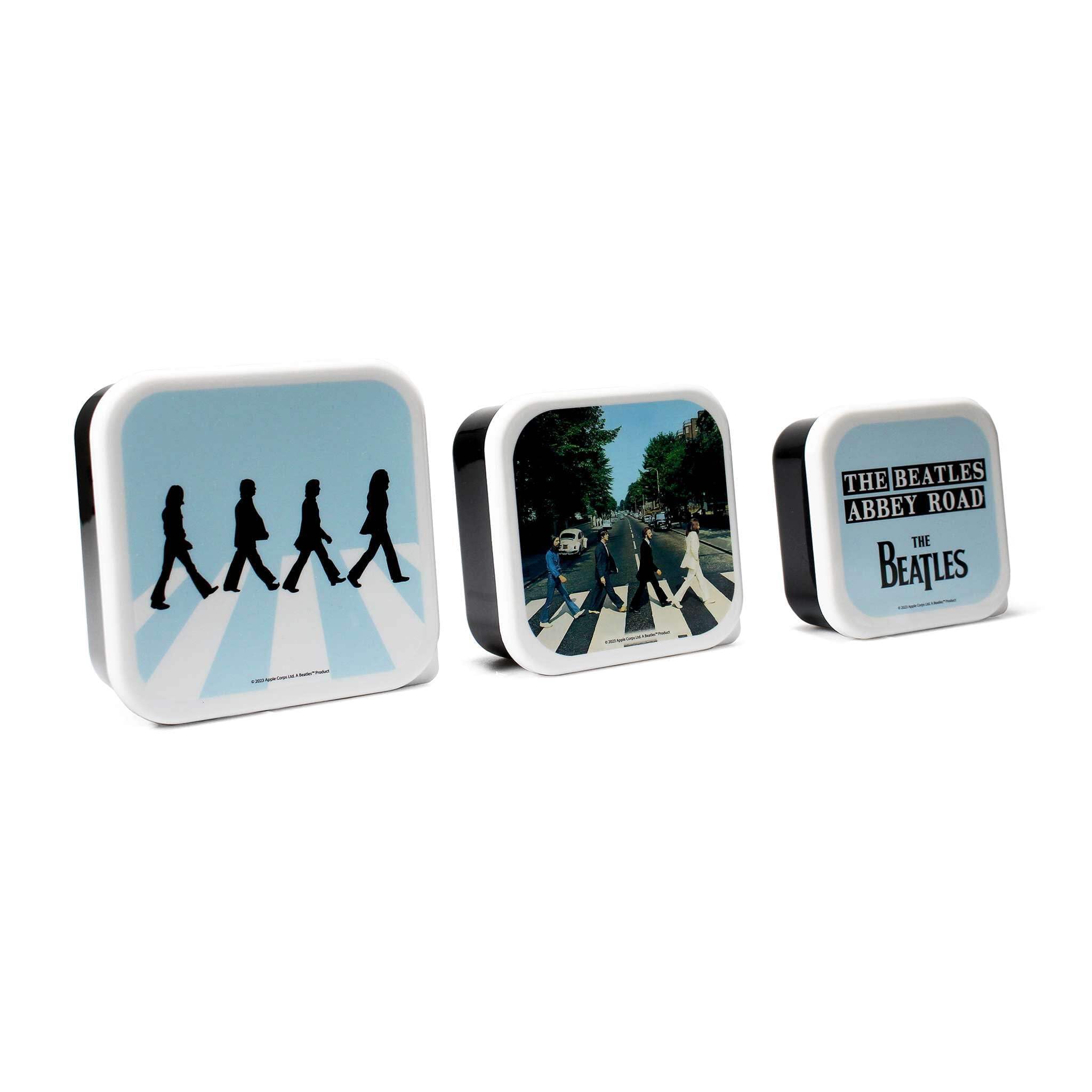 Half Moon Bay | The Beatles | Abbey Road | Set of 3 Plastic Nesting Lunch Boxes | Official Merchandise | School Lunchbox & Playground Food Storage | Back to School Kids Gift Set