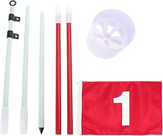 Juego de banderas de nailon con agujero de golf, portátil, color verde y nailon