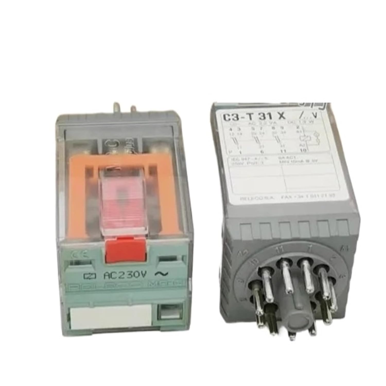 EFUZCOCI C3-T31X AC230V 11-pin Power Relay and its base