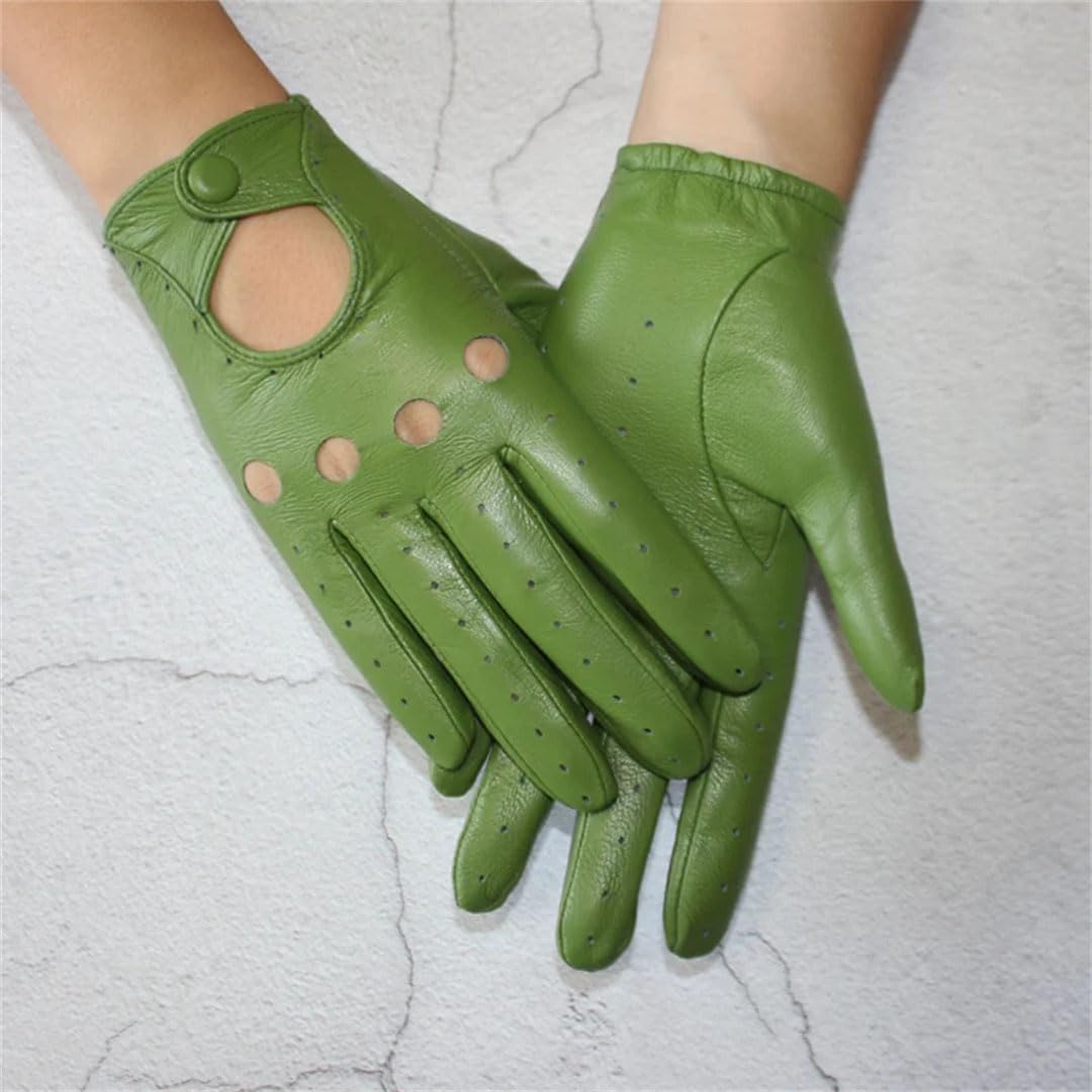 Gants de moto en cuir fin à une seule couche non doublée, respirant, pour femme