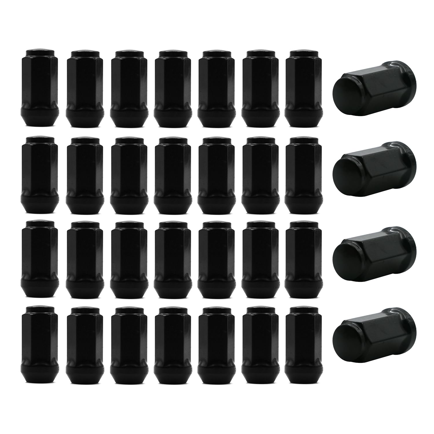 32pcs M14x1.5 Wheel Lug Nuts 1.8 inch Tall with Cone Seat 19mm (3/4") Hex Compatible with Silverado Suburban 1500 Expedition F-150 Ram 1500