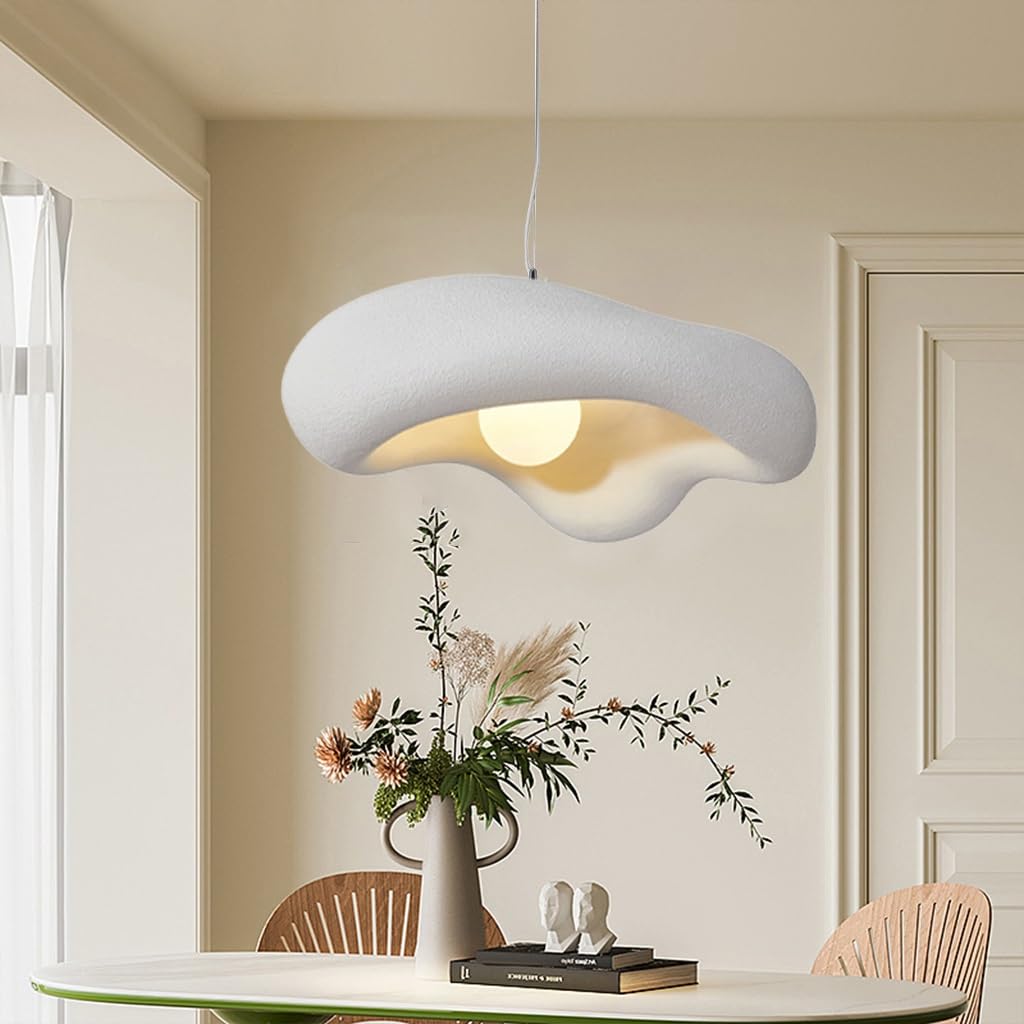 Lampada A Sospensione Creativa Wabi-sabi Lampada A Sospensione Creativa Irregolare E27 A Forma Di Nuvola Lampadario Bianco Illuminazione Interna Regolabile Decorazione Per La Sala Da Pranzo(60cm