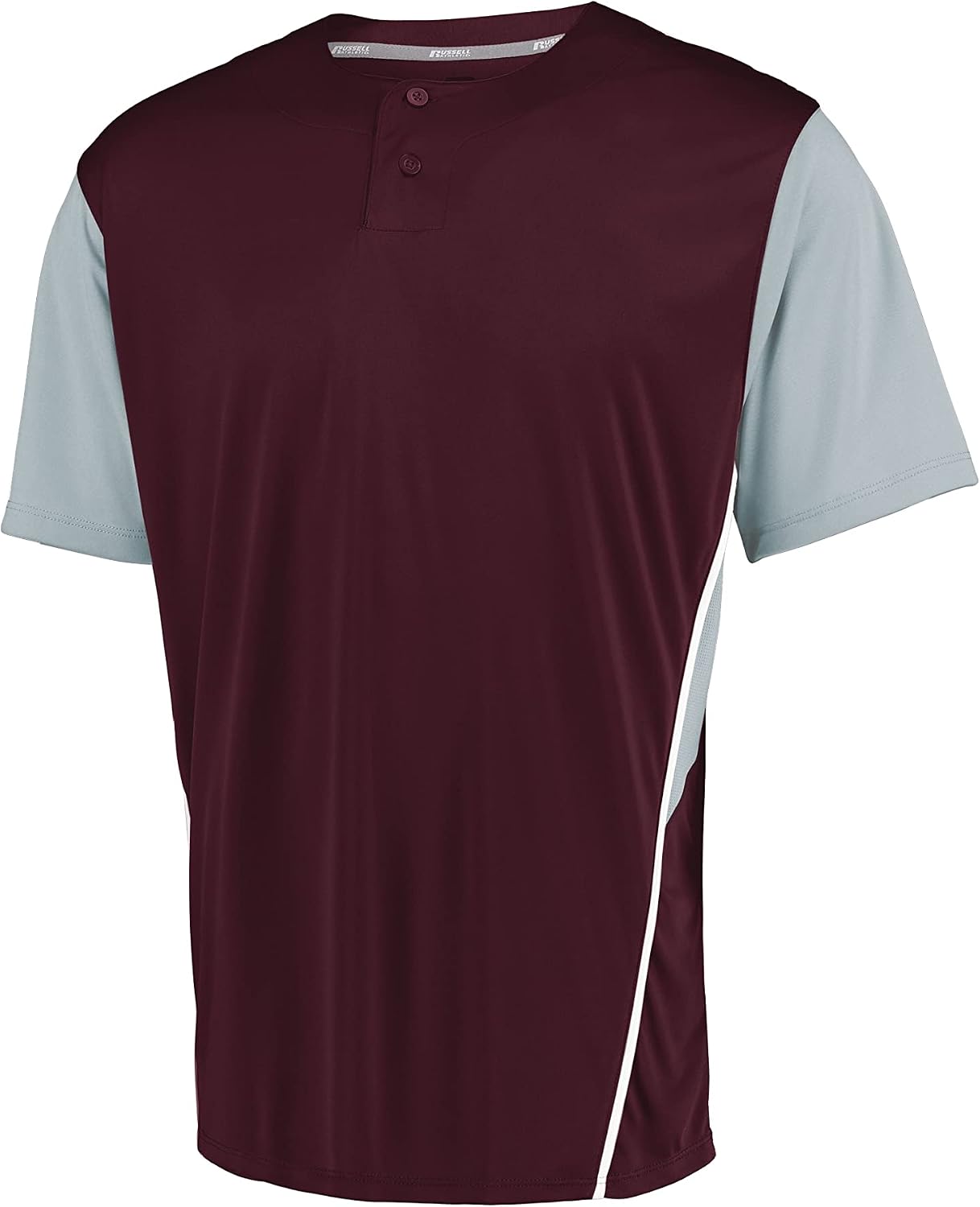 Russell Athletic Boy's Youth Two-Button Placket Baseball Jersey Cool, Stay Dry with Mesh Inserts & Moisture Wicking