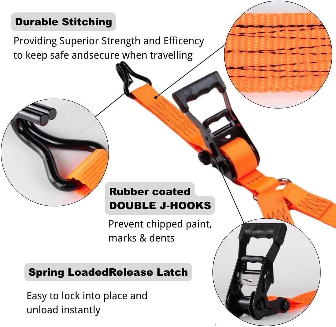 Y-Strap for Spare Tire, Heavy Duty 3-Way Tie Down for ATV, UTV, Pickup Truck, Secure Spare Tire on Pickup Truck Bed, Roof Rack