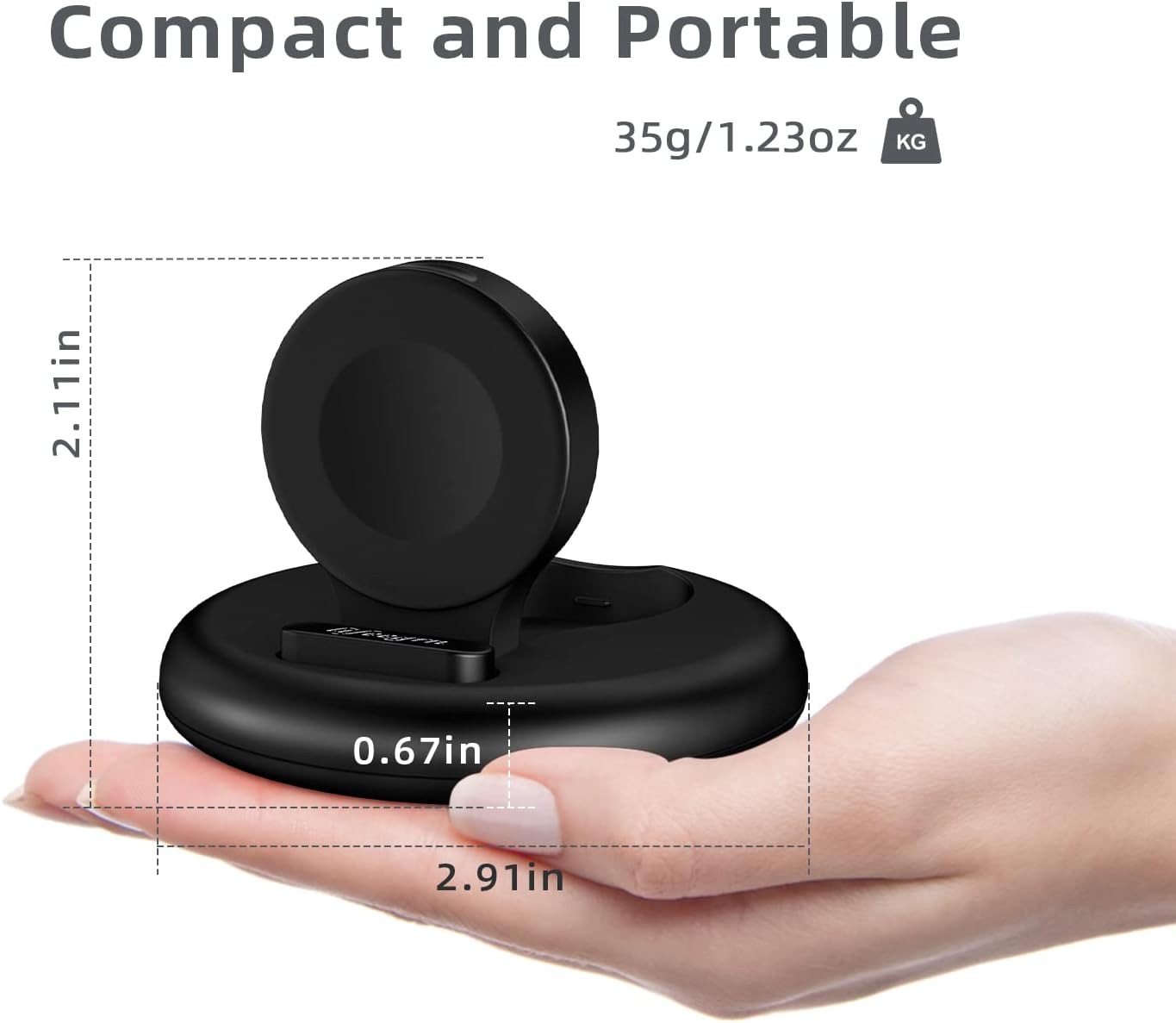 lifeegrn Charger Stand for Apple Watch, Portable Magnetic Wireless iWatch Charging Dock, Durable TPU with Non-Slip Stable Base,Compatible with Series SE/7/6/5/4/3/2/1, Black : Cell Phones & Accessories
