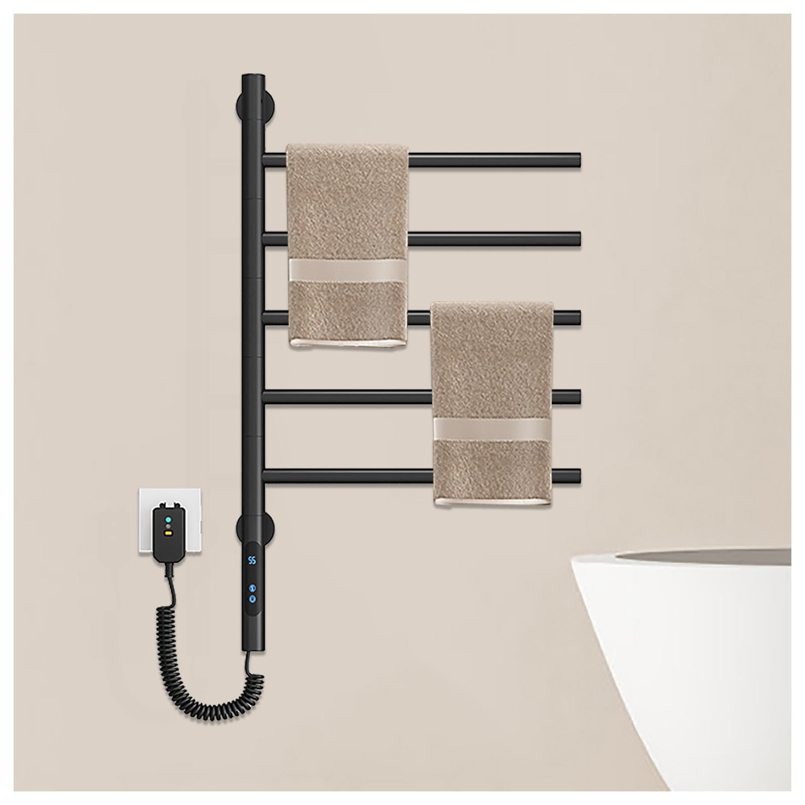 Calentador de toallas eléctrico programable negro de bajo consumo