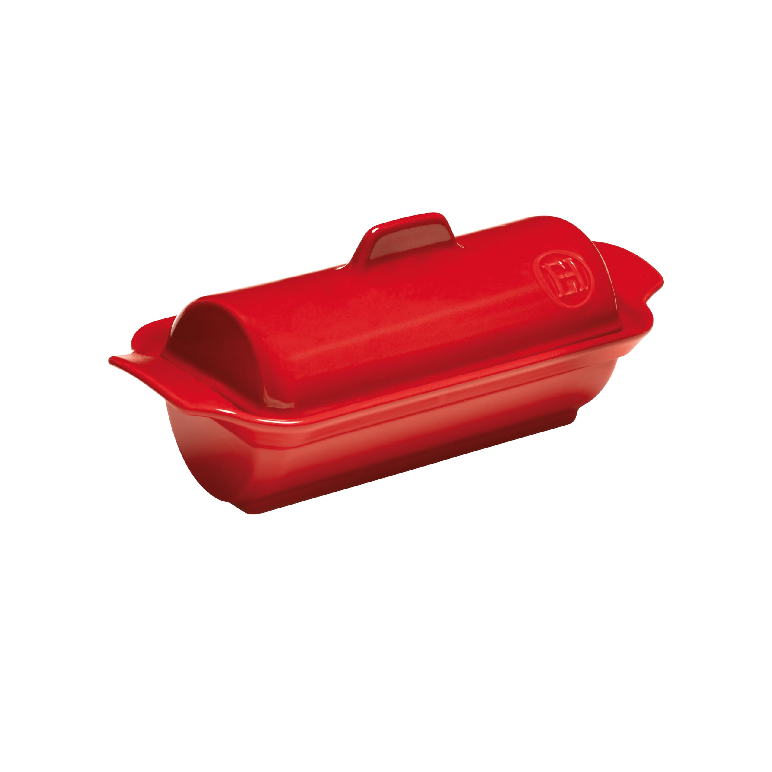 Emile Henry Terrine à Foie Gras Médaillon 24 cm – Céramique Rouge Grand Cru – Cuisson au Four Sans Bain-Marie – Plat à Terrine Fabriqué en France