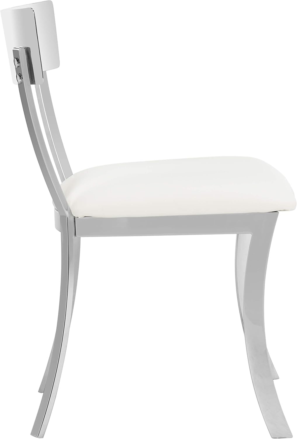 Abby 19'' White and Chrome Modern Side Chairs, Set of 2