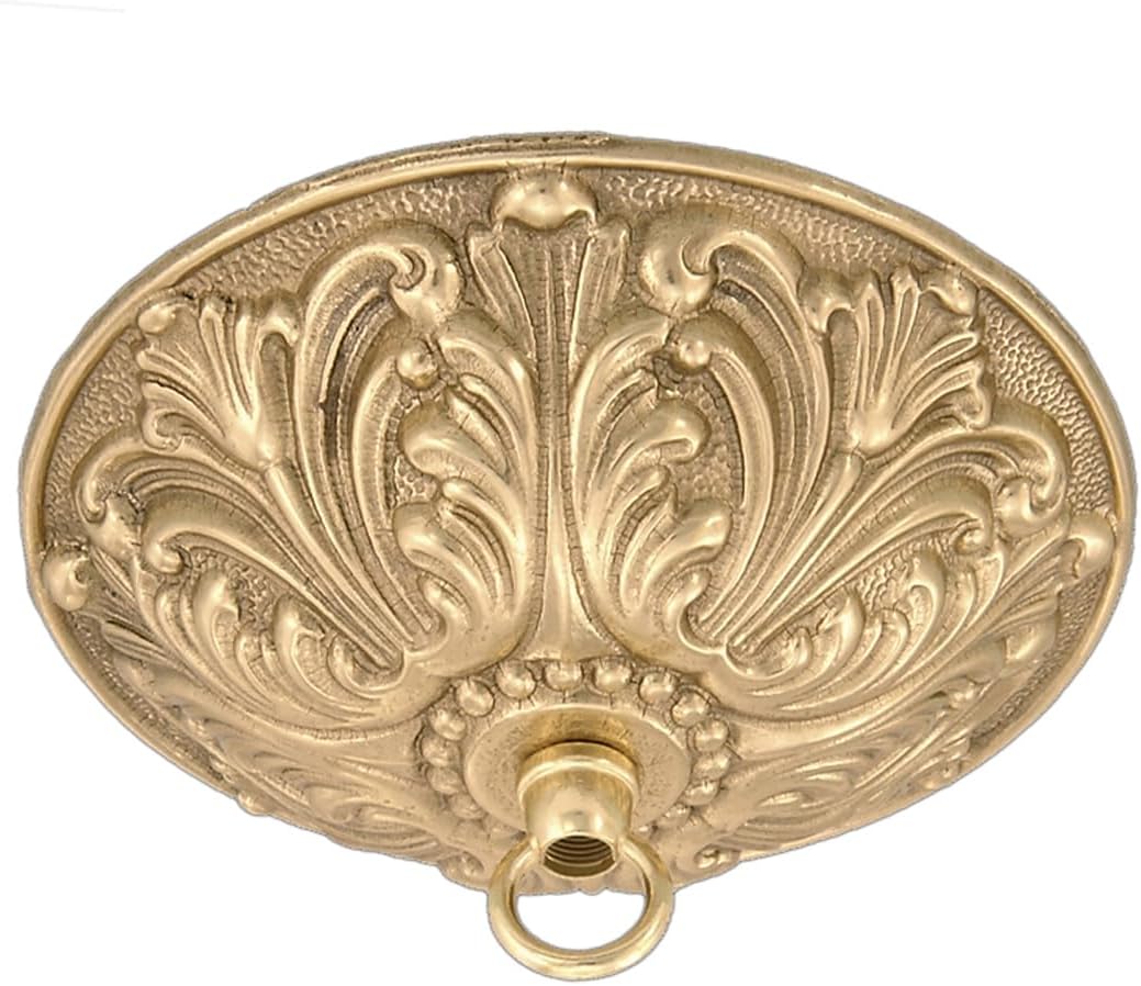 B&P Lamp® Fine, Die Cast Brass Ceiling Light Canopy Plate, 5 1/2 Inch Diameter, Polished & Lacquered Brass
