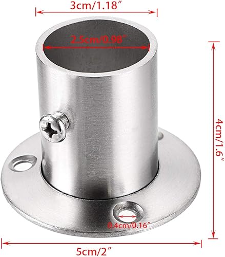 Miniatura 2 de OwnMy Paquete de 4 soportes de barra de acero inoxidable, soporte de tubo de montaje en pared con tornillos para armario, barra de cortina de ducha