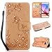 Produktbild 3D Butterfly Bling Glitter Glitzer Diamond Musterg Ledertasche Slim Retro Bookstyle mit Standfunktion Karteneinschub Magnetverschluss Flip Wallet Hülle Schutzhülle für Huawei Mate 20 Lite