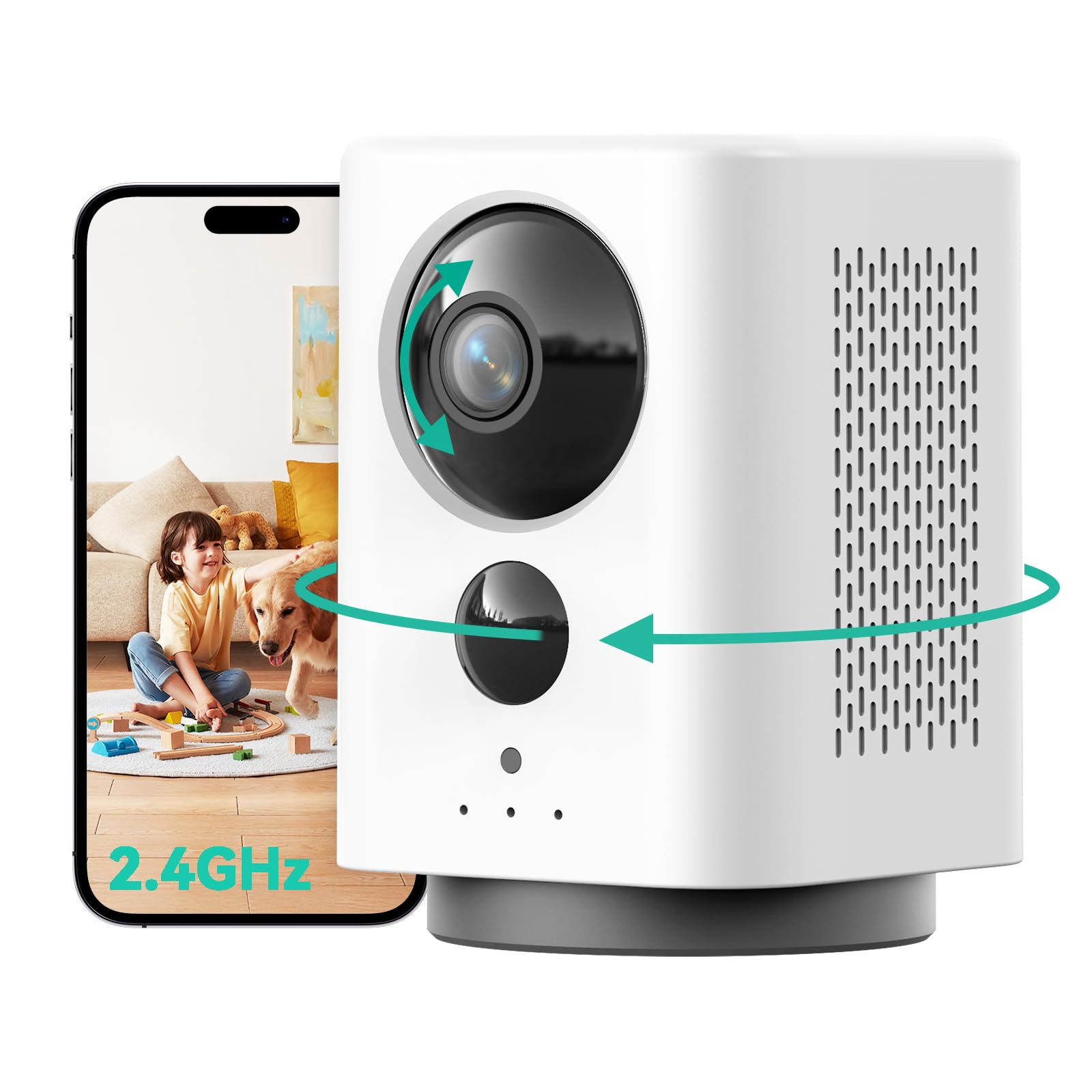 LIWAN Indoor Security Camera Wireless, 7800mAh Rechargeable Battery Powered, 2K WiFi Camera for Home/Baby/Pet/Elderly Security, PIR Human Detection, Colar Night Vision, 2-Way Audio, 2.4G WiFi-image-12
