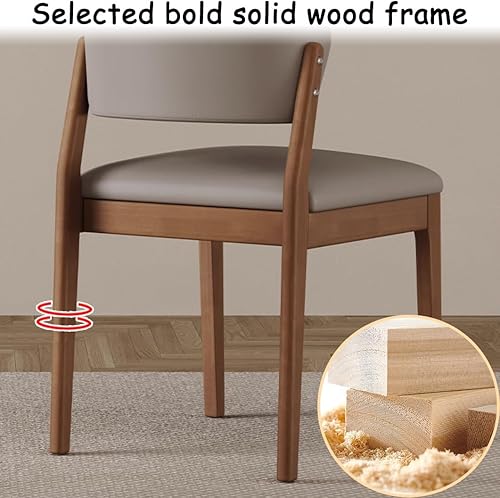 Miniatura 6 de YVYKFZD Juego de sillas de comedor de madera, silla de comedor de cuero, sillas de cocina tapizadas con respaldo curvo, silla de sala de estar sin