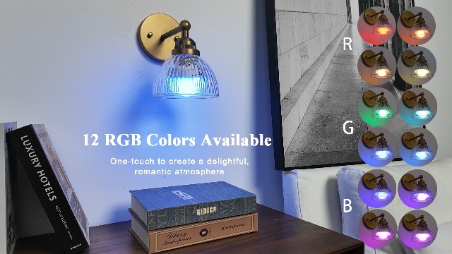 Image of Phansthy Industrial Rechargeable Battery Operated Wall Sconce with Remote Control, Clear Striped Glass Shade Wall Lamp, Vintage Dimmable Indoor Wall Light for Bedroom Living Room Restaurant (Antique)