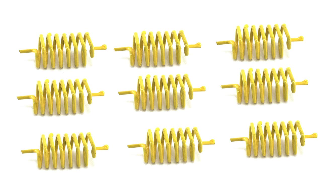 Shubh Sanket Metal Vastu Square Anti Clockwise Spring for South West Direction Used to Hinder/Balance Energy Field - 1.5 Inch, Yellow (Set of 9)