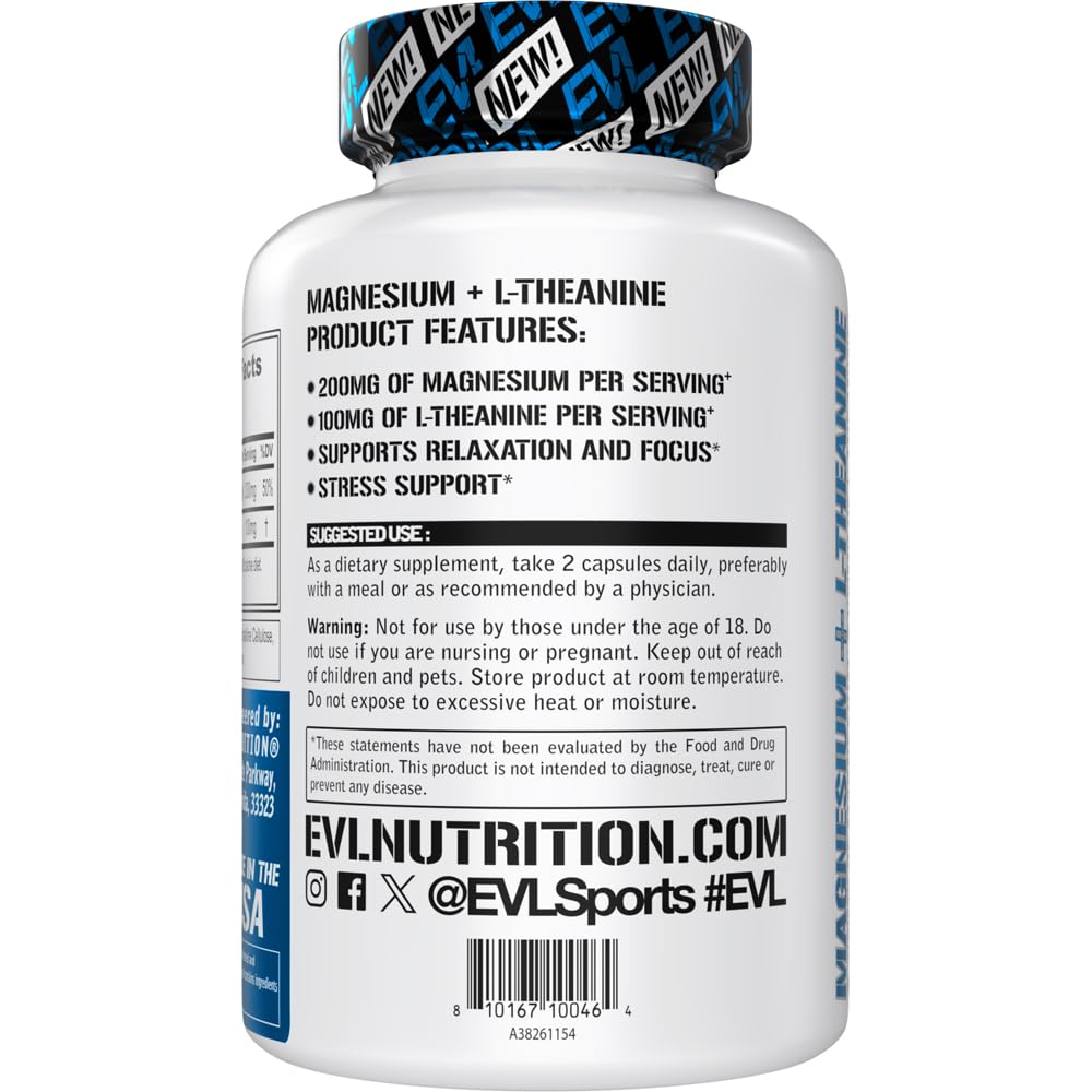 EVL Magnesium + L Theanine - Supports Relaxation & Focus - 45 Servings — Amazon image 3