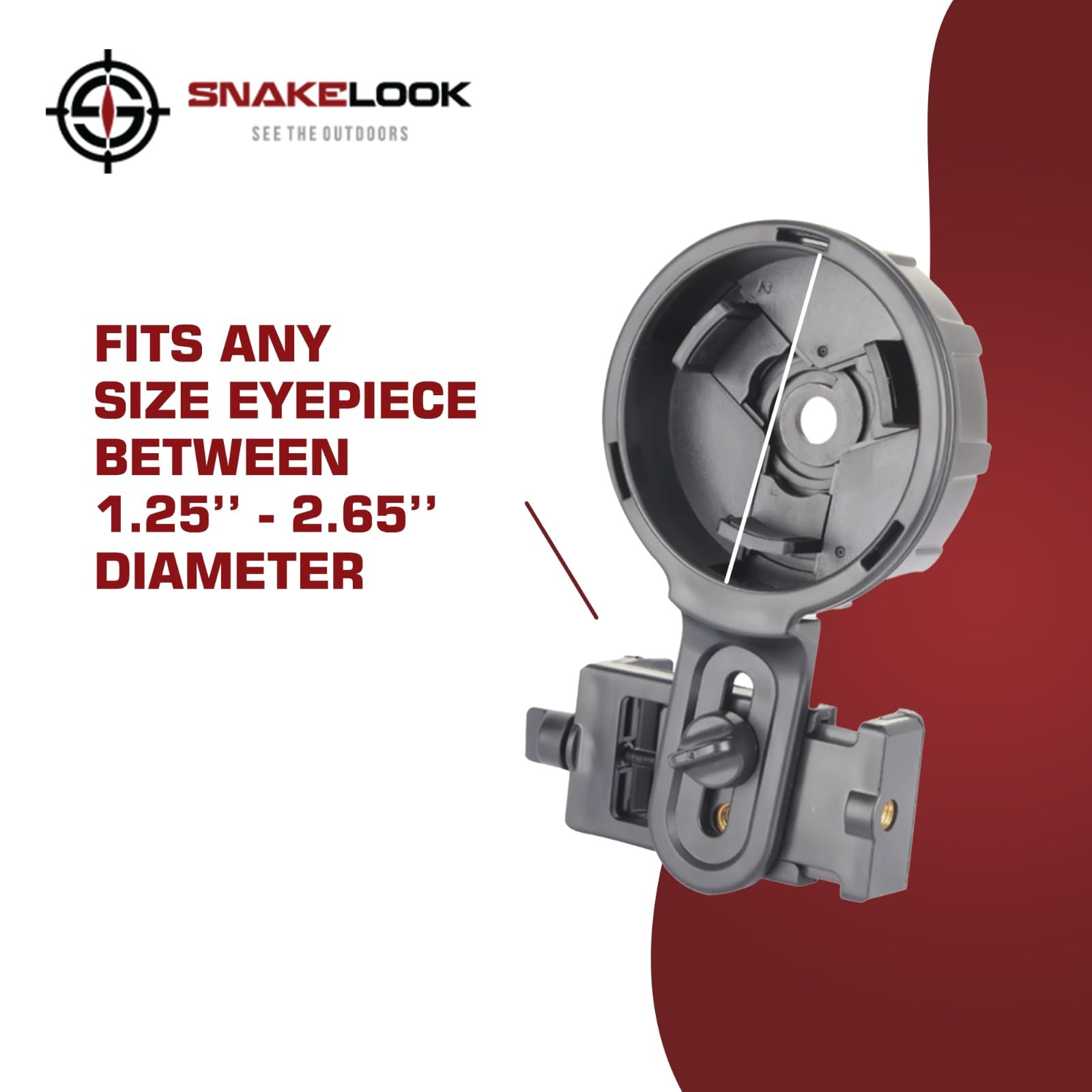 Spotter Scope Phone Adapter, Spektiv Smartphone Teleskop Telefonhalterung, Kamera-Zielfernrohr-Halterung, Spektiv-Handyadapter, Universal-Adapter passend für jedes Smartphone 5,6 cm - 10,2