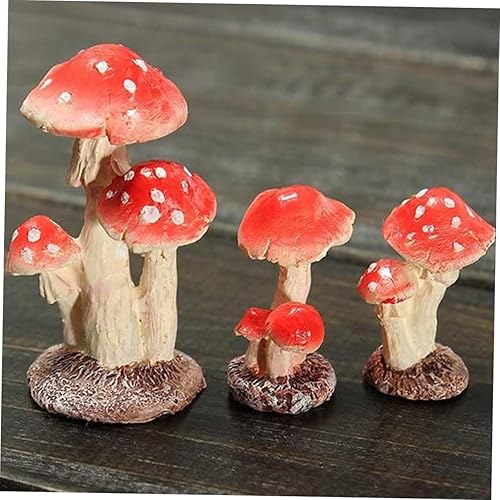 Miniatura 2 de ORFOFE 3 Micro Landscape Ornament Flower Pots Mushroom Landscape Miniatures Mini Mushroom Figurines Mini toadstools Artificial Plant Miniature Fairy