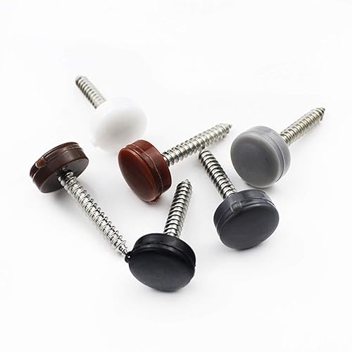 Miniatura 6 de YouU 50 tapas de plástico con bisagras de rosca para arandela, 2 colores a elegir, blanco, negro (negro)