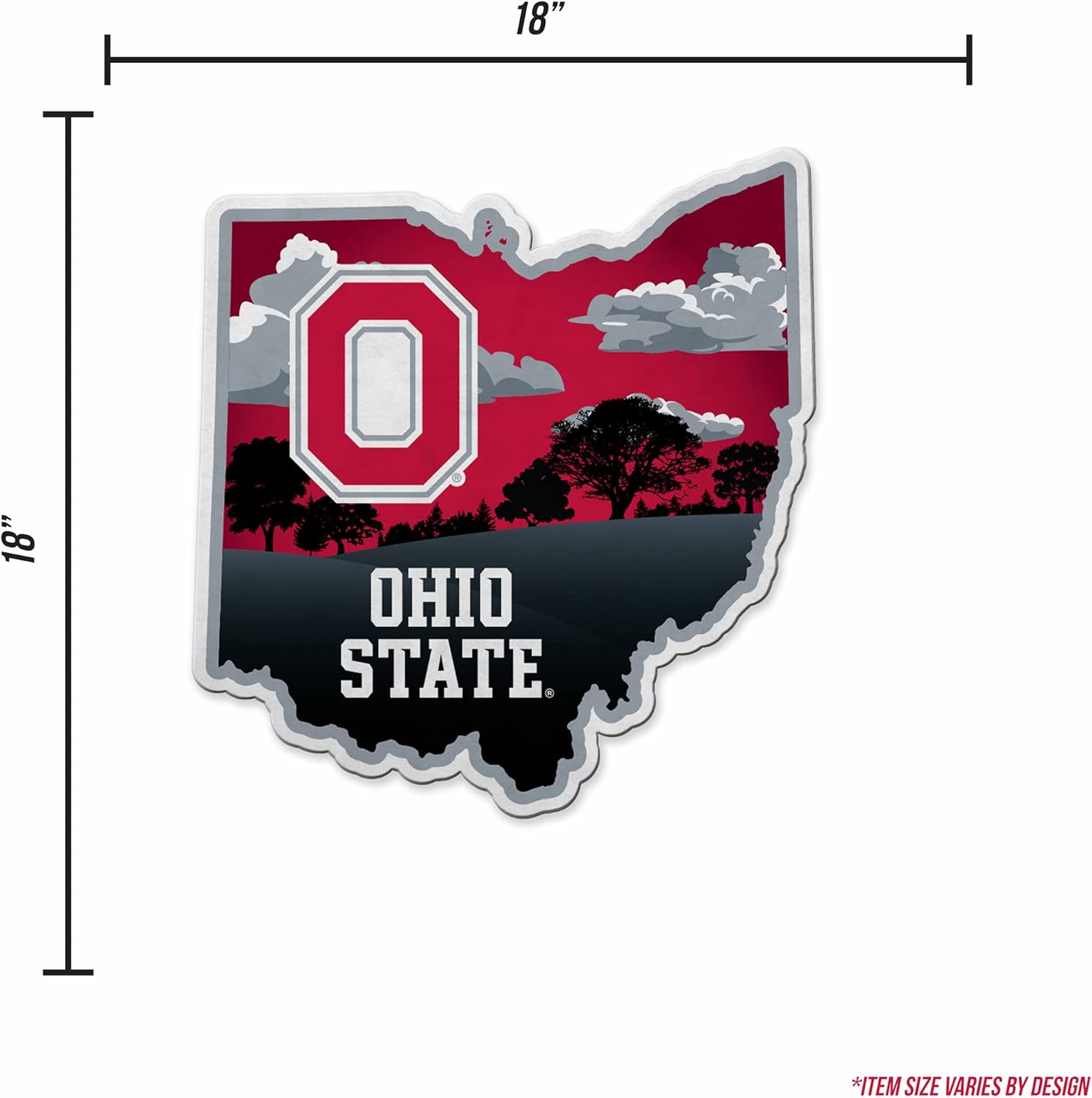 Rico Industries NCAA Cincinnati Bearcats Classic State Shape Cut Pennant - Home and Living Room Décor - Soft Felt EZ to Hang : Sports & Outdoors