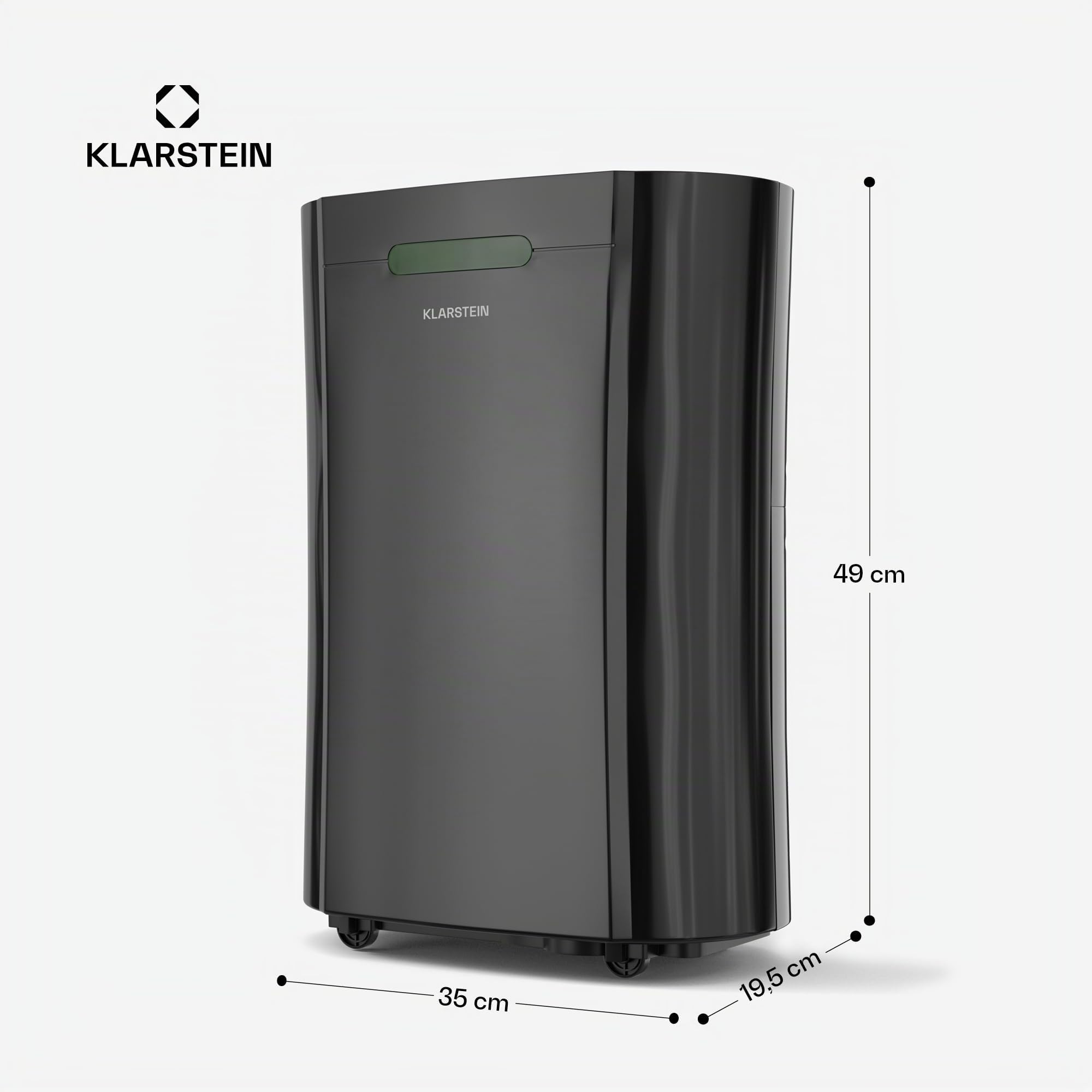 Klarstein AeroDry 10l - Deumidificatore, 165W, 10L/g, Serbatoio da 2,5L, Silenzioso: 37dB, Filtro a Carboni Attivi, Funzione DrySelect, per Casa, Bagno, Camera da Letto, Nero