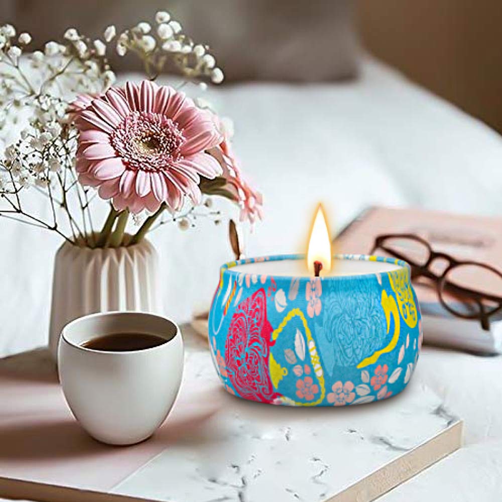 Weihnachten Duftkerzen Set - 4 Stück Sojawachs Kerzen Mit 18h Brenndauer