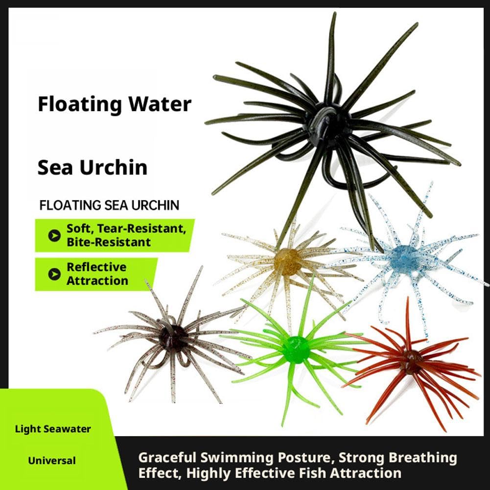 6Pcs Tentacle Creature Lure, Finesse Lifelike Fishing Lures with Multiple Tentacles, Floating Seaurchin Bait,Soft Plastic Baits for Bass Fishing, Drop Shot,Wacky Rig/Neko Rig and Finesse,Slow Sinking — view 5