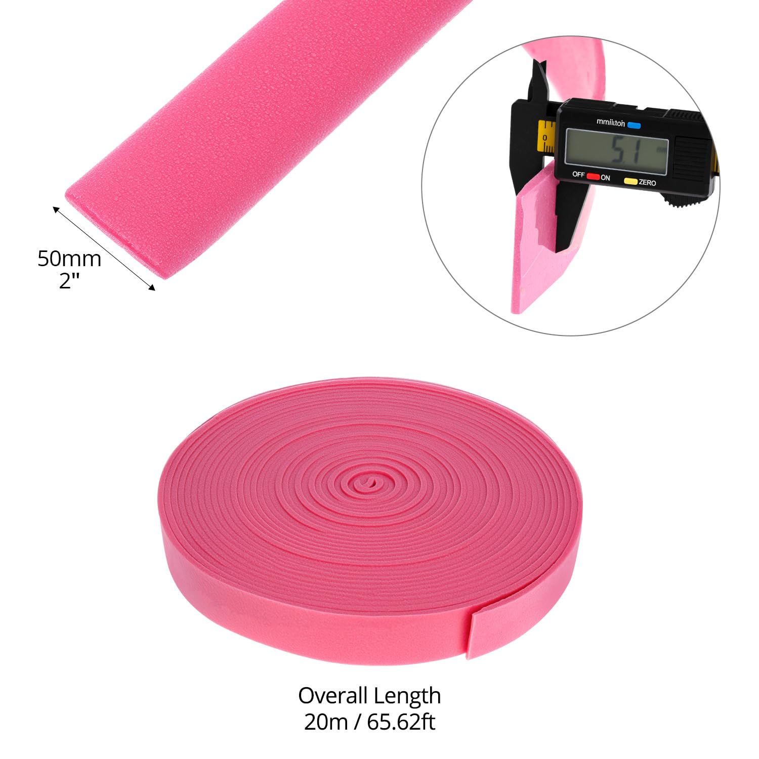 QWORK® 2 Rollos Banda Perimetral Suelo Radiante 50 mm x 5 mm x 20 m - Junta Autoadhesiva para Suelo Autonivelante