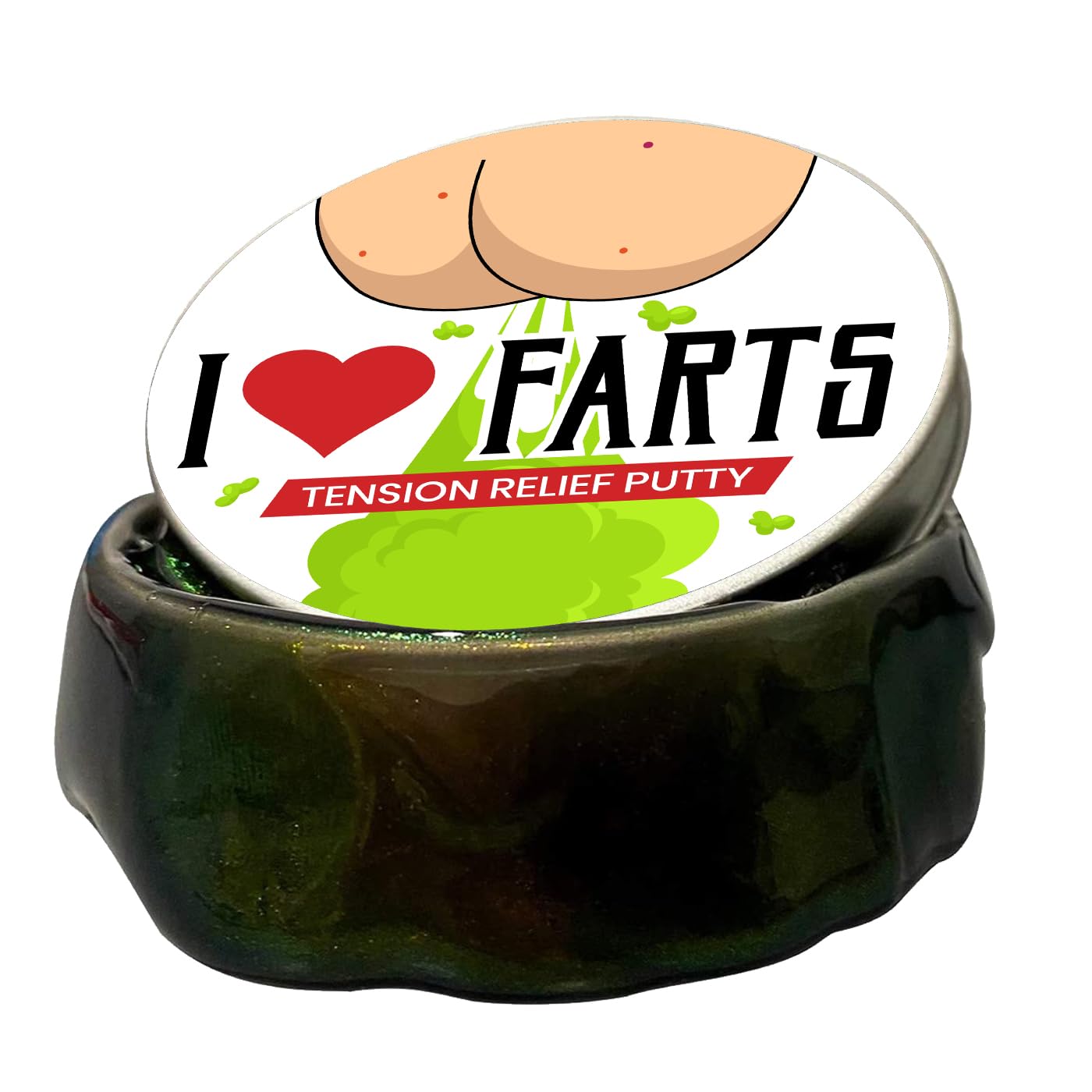 Funny 'I Love Farts' Stress Putty - A Playful & Relaxing Gag Gift - Hilarious & Silly Stress Relief - Jar for Fun Moments