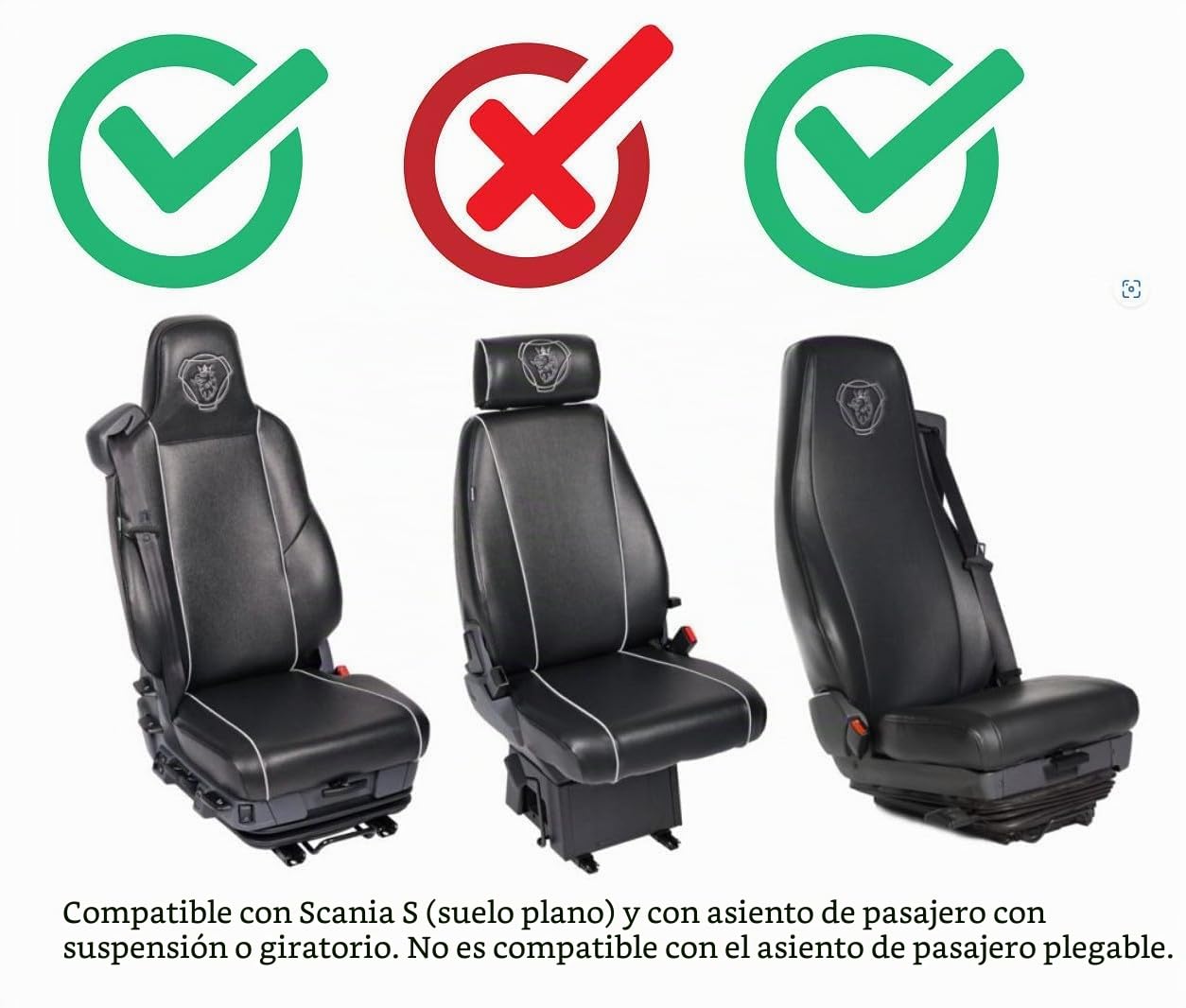 Alfombrillas de camión compatibles con SCANIA S alfombrilla de pie (material negro, hilos dorados)