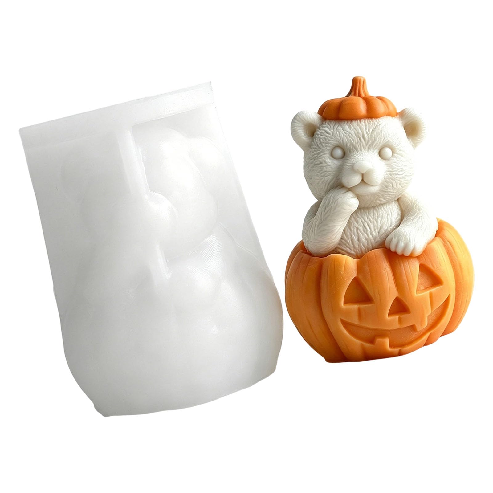 Yjcnelcr Silicone Pumpkin Bear for Halloween Craft and Home Decoration Food Grade Silicone