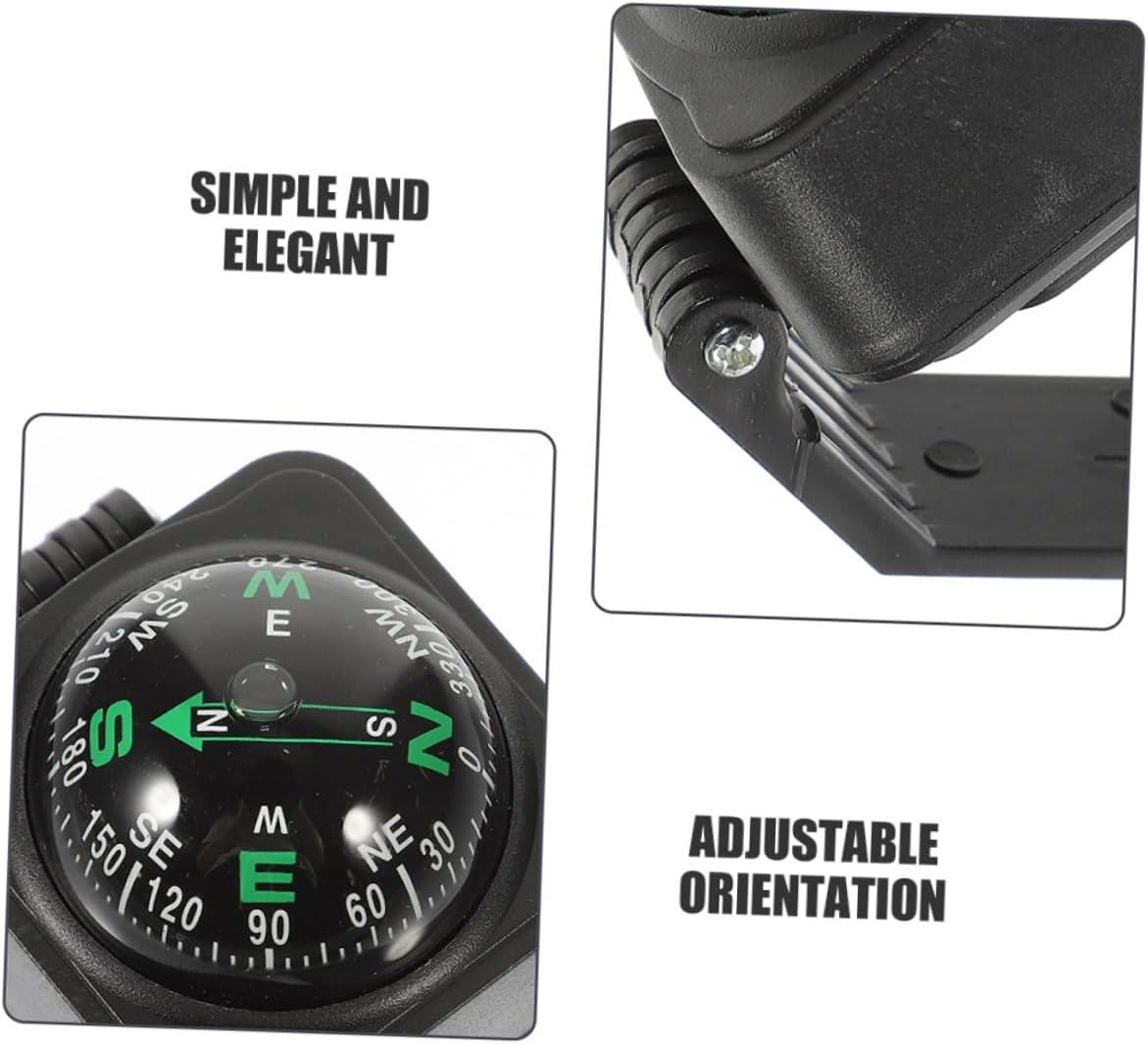 2pcs Adjustable Car Dashboard Compass Ball with Adhesive Base, Mini Vehicle Navigation Compass for Boat, Truck, Outdoor Driving