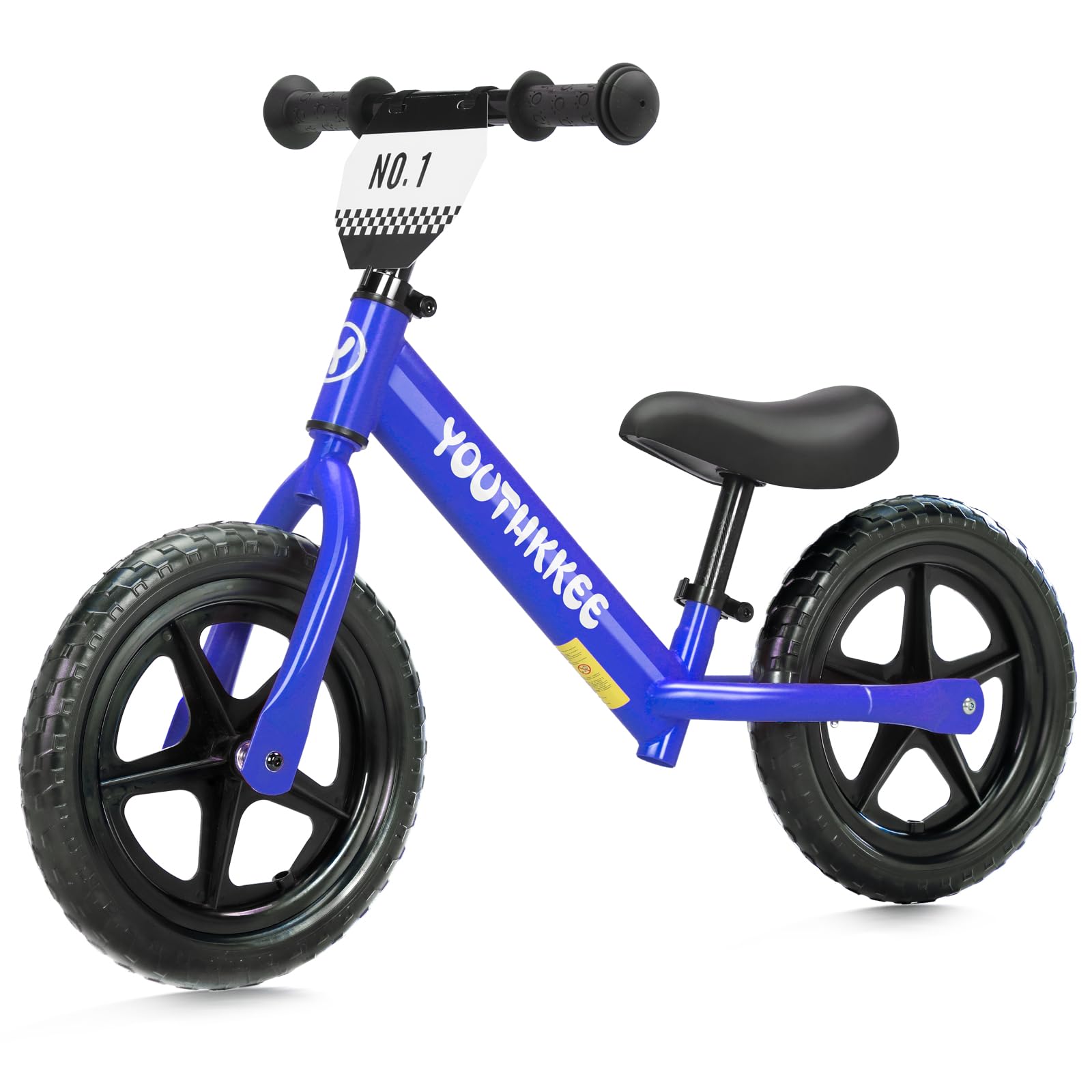 Photo 1 of Youthkkee 12 Inch Toddler Balance Bike for 1-3 Year Olds, No-Pedal Bike with Tool-Free Adjustable Seat, Quick Assembly, Gift for 1-3 Year Old Boys & Girls with Customizable Plate
