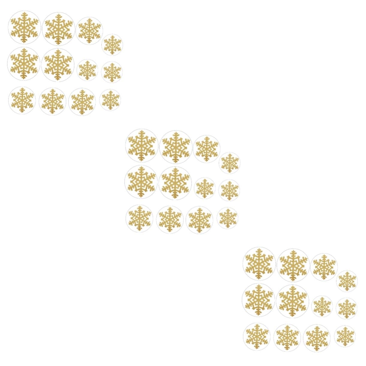 Alipis 36stücke Teiliges Weihnachts-schneeflocken Wandaufkleber Kreative Pvc Selbstklebende Dekoration Für Wände Und Böden Abnehmbare Goldene Schneeflocken Für Festliche Anlässe