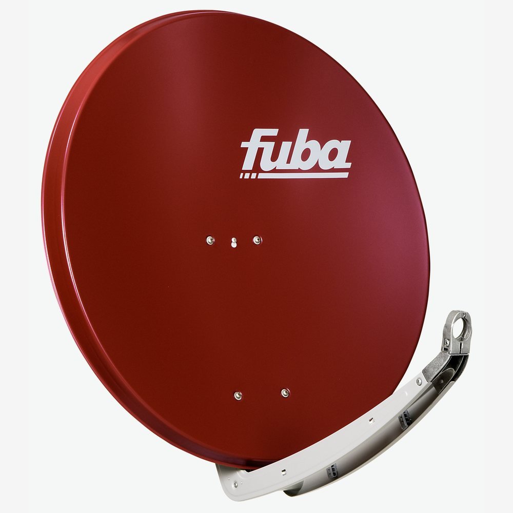 FVLFIL Fuba Satelliten-Komplettanlage DAA 850 R Satellitenschüssel Rot 85x85cm Quad LNB 8X F-Stecker SAT bis 4 Teilnehmer