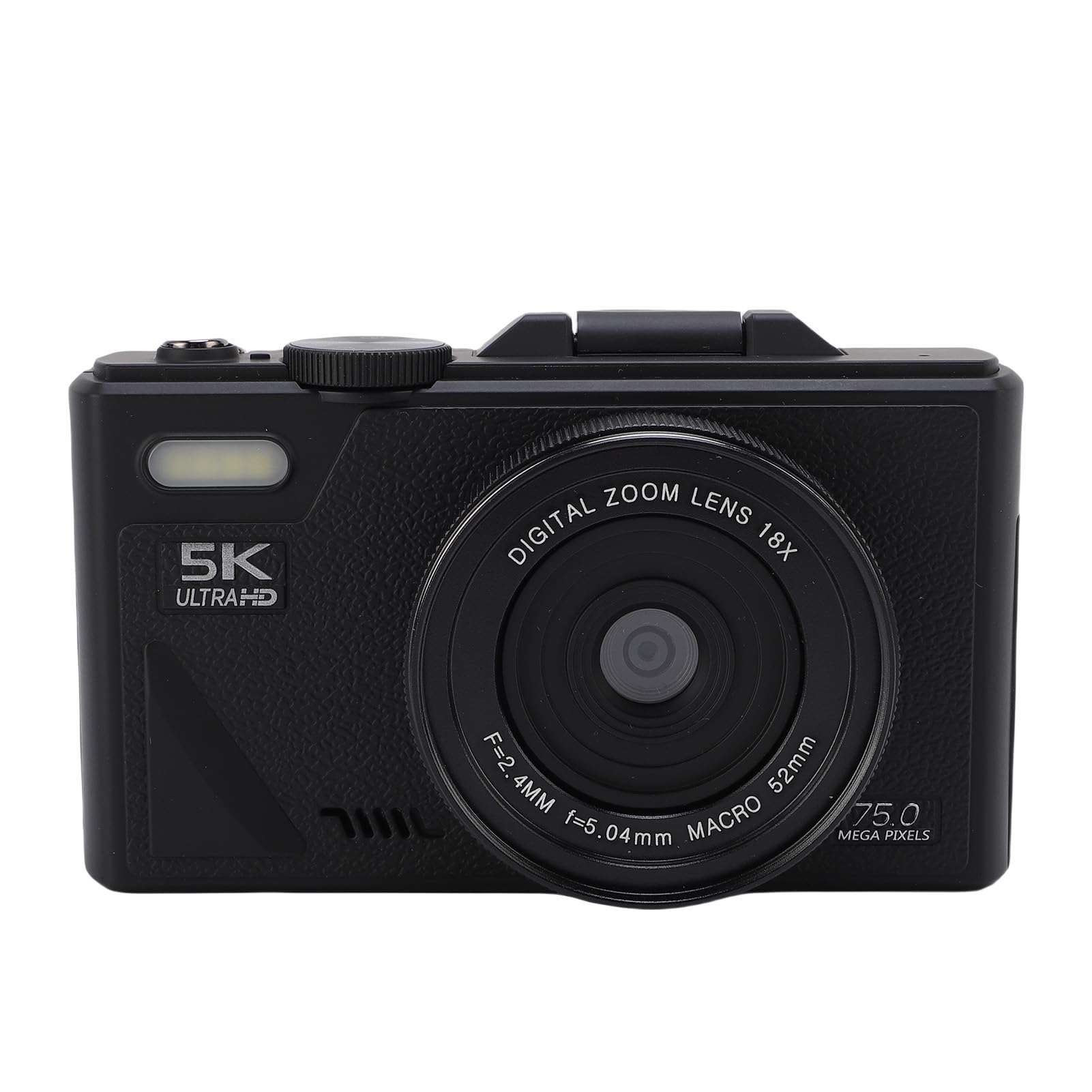 Camera Digitale 5k per Fotografia, Telecamera Vlogging WiFi da 75 MP UHD AutoFocus Videocamera a Spostamento 180 ° Schermo con Zoom 18x (BLACK)